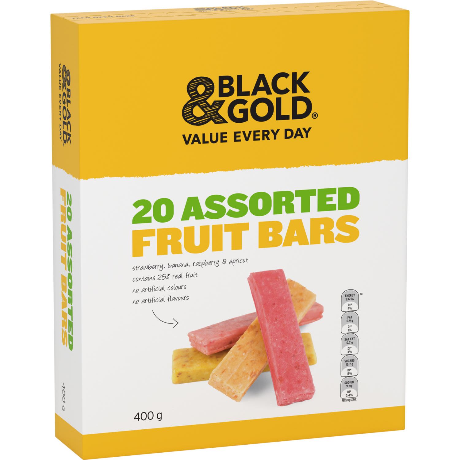 Black & Gold Assorted Fruit Bars, 400 Gram