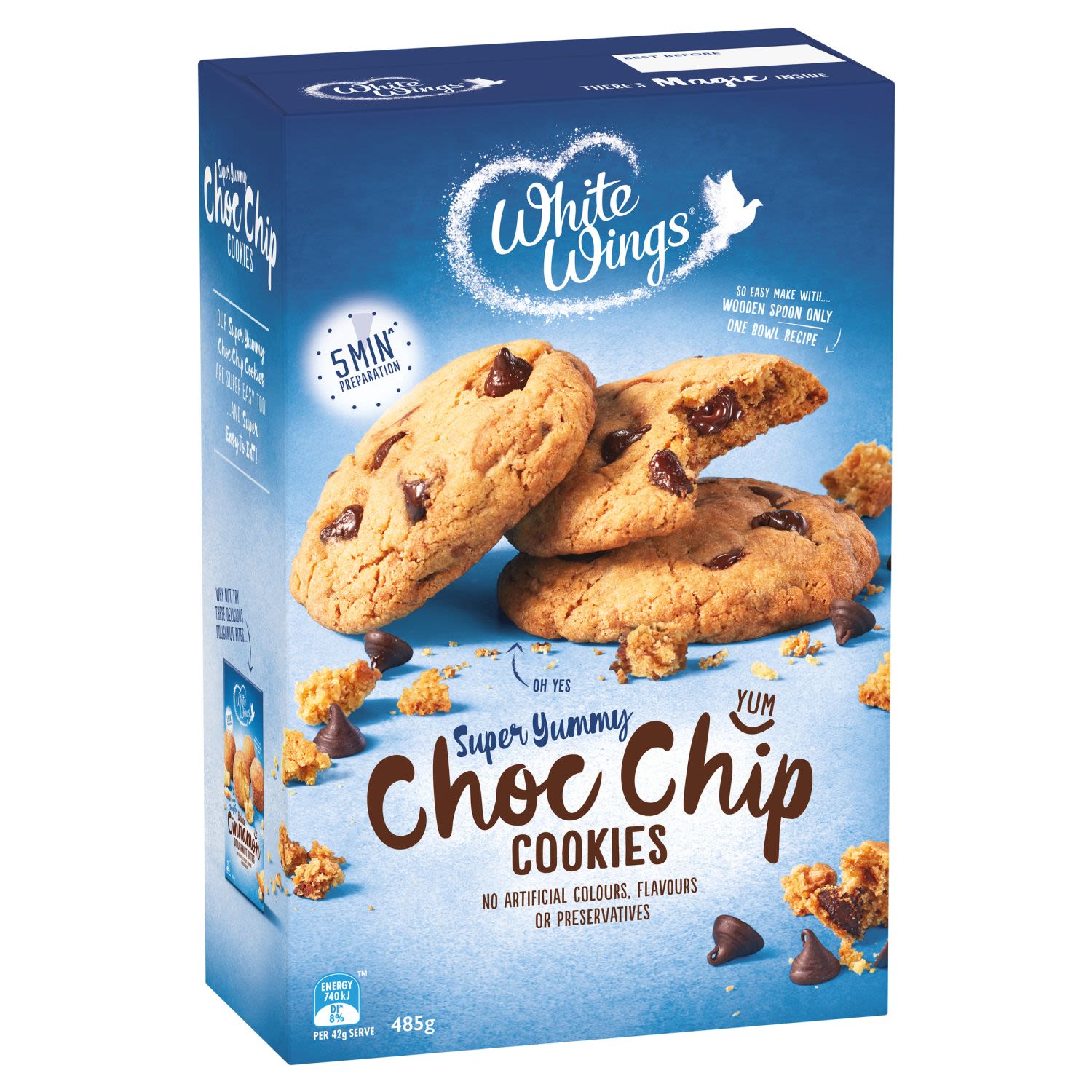 White Wings Cookie Mix Soft Centred Choc Chip, 485 Gram