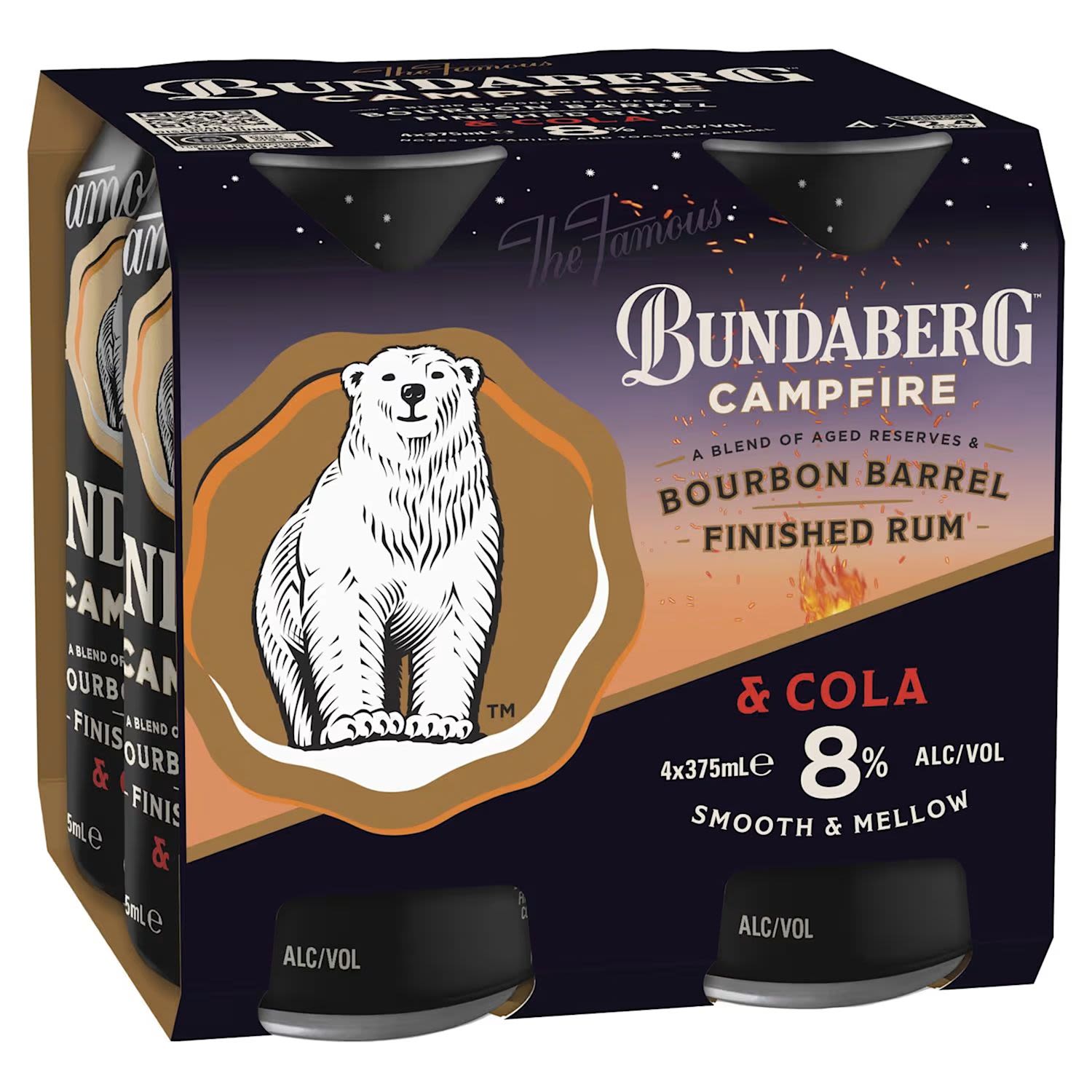 Bundaberg Campfire Rum & Cola 6% Can 375mL 