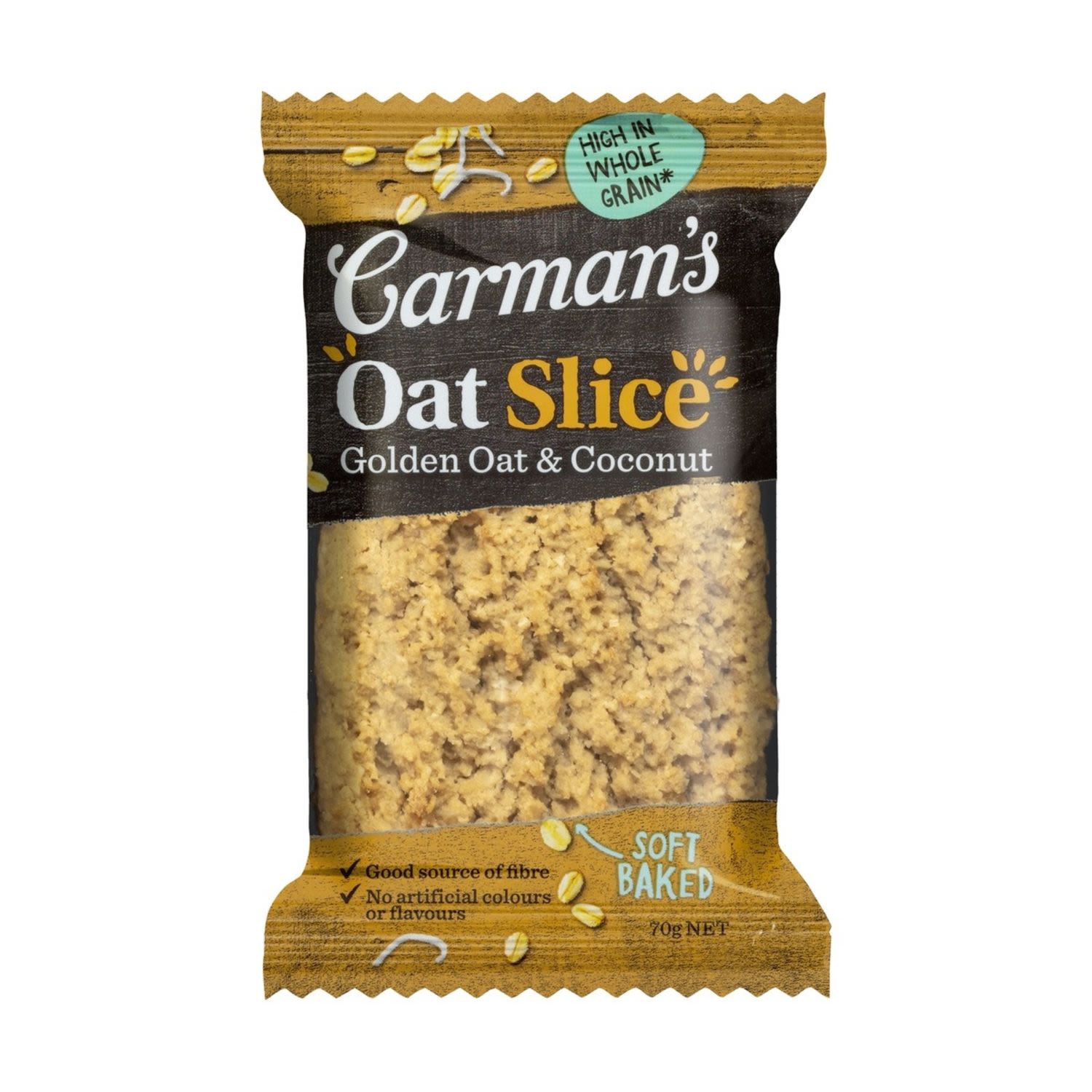 Carman's Oat Slice Golden Oat & Coconut, 70 Gram