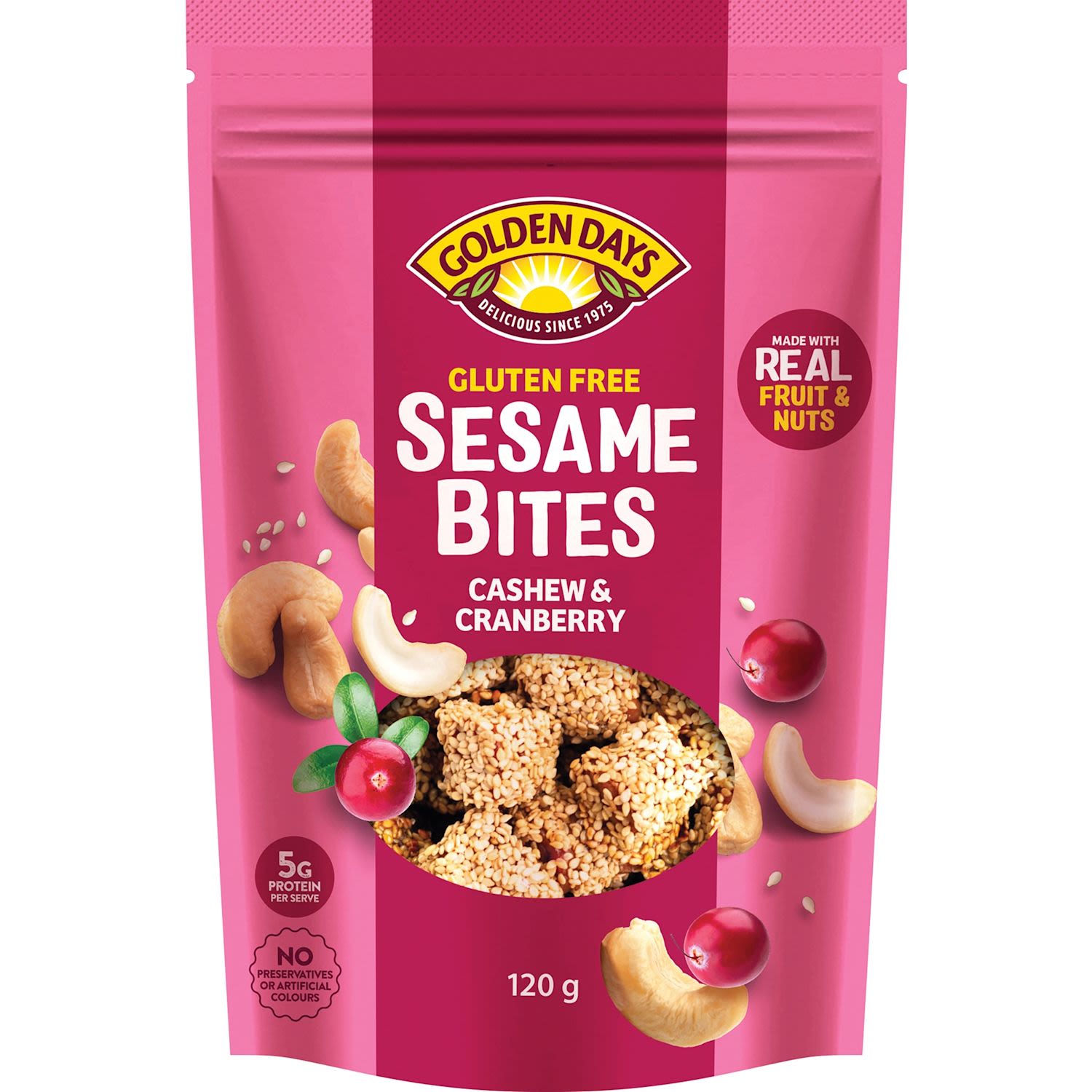 Golden Days Cashew & Cranberry Sesame Bites