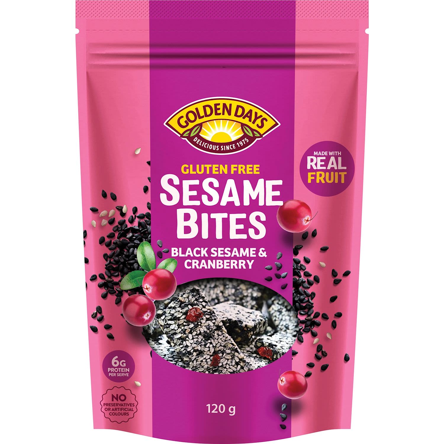 Golden Days Blk Sesame & Cranberry Sesame Bites