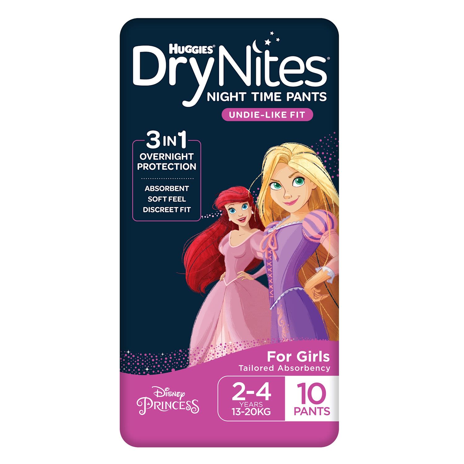 Huggies DryNites Night Time Pants for Girls 2-4 Years (13-20kg)