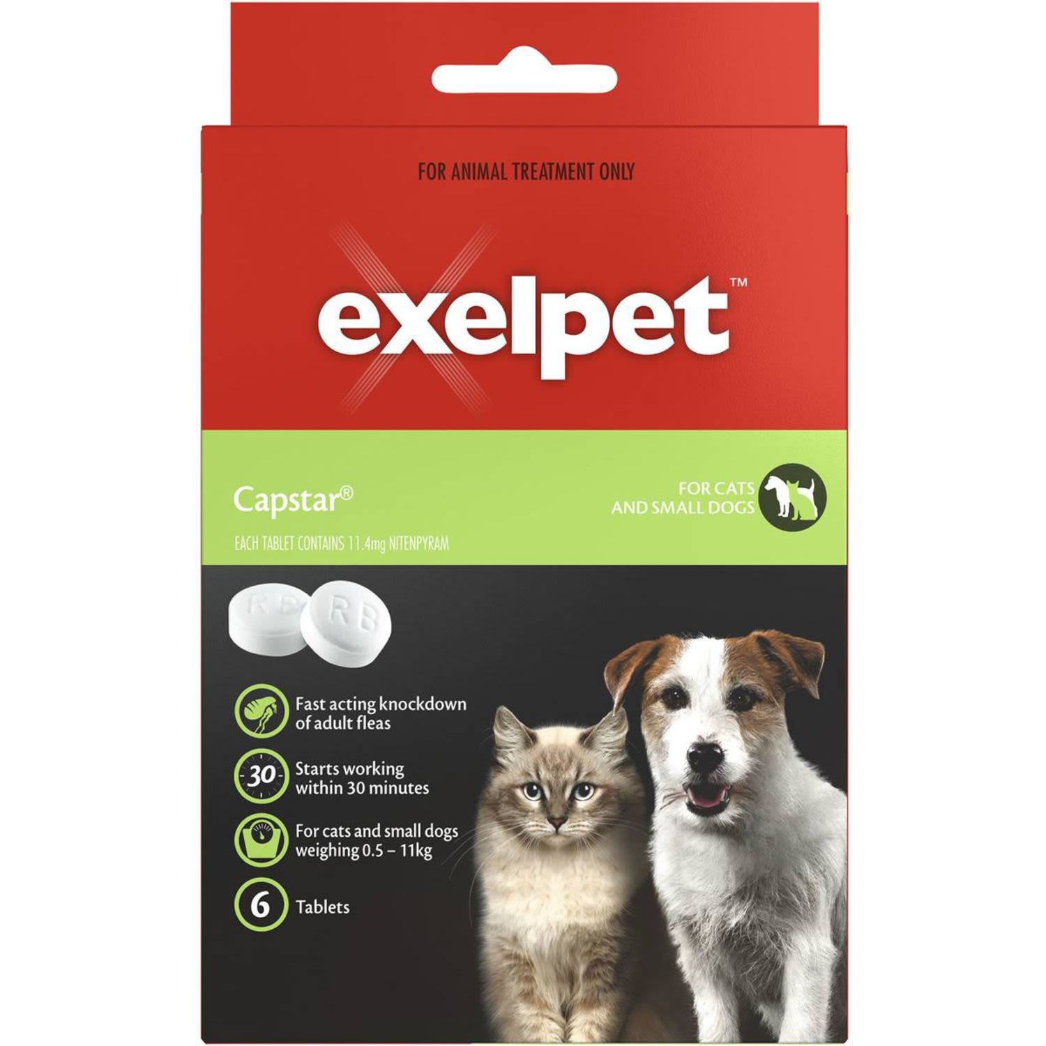 Exelpet Treatment Capstar Cat/Small Dog, 6 Each