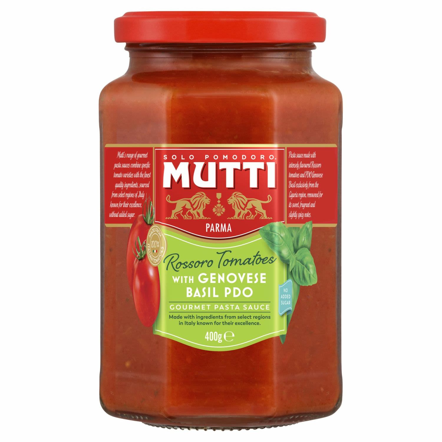 Mutti Pasta Sauce Rossoro Tomatoes & Genovese Basil
