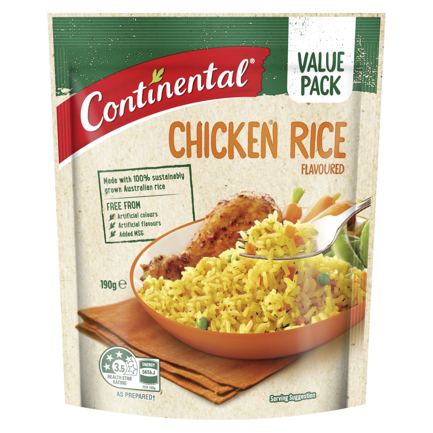Continental Value Pack Rice Chicken, 190 Gram