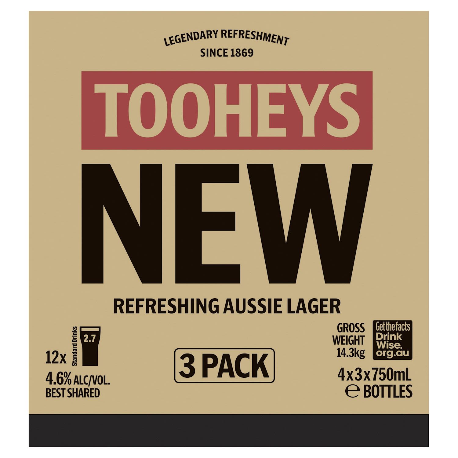 Tooheys New Bottle 750mL