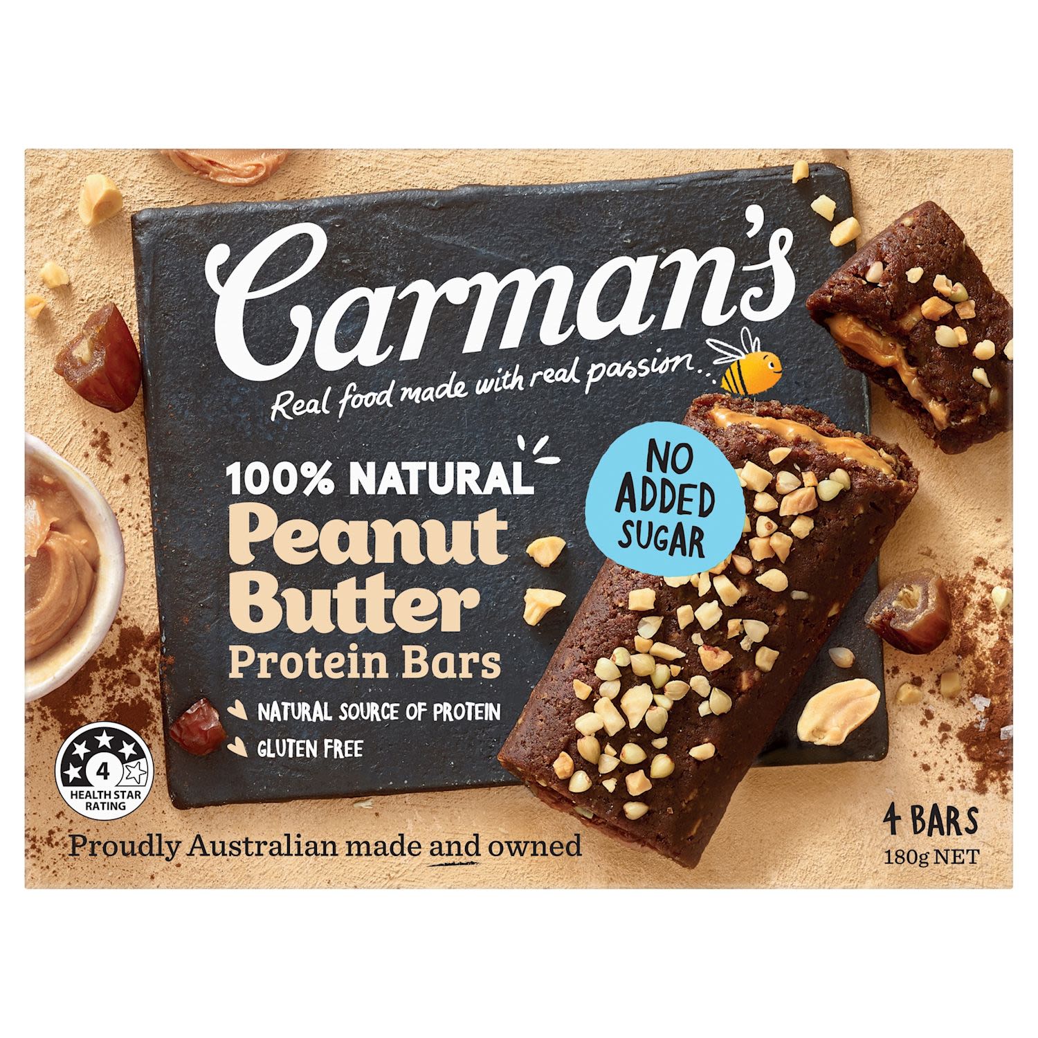 Carman's Protein Nut Butter Bars Peanut Butter