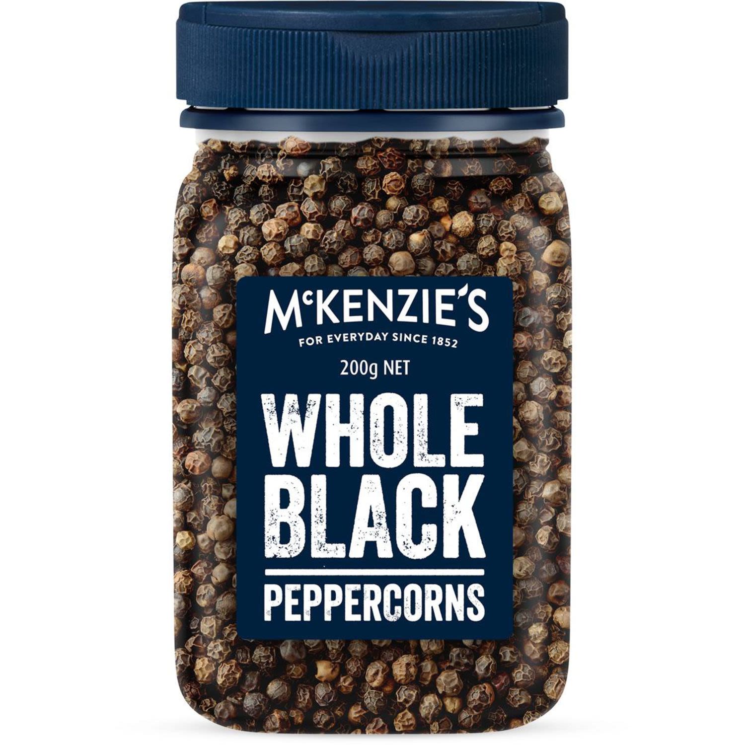 McKenzie's Whole Black Peppercorns, 200 Gram