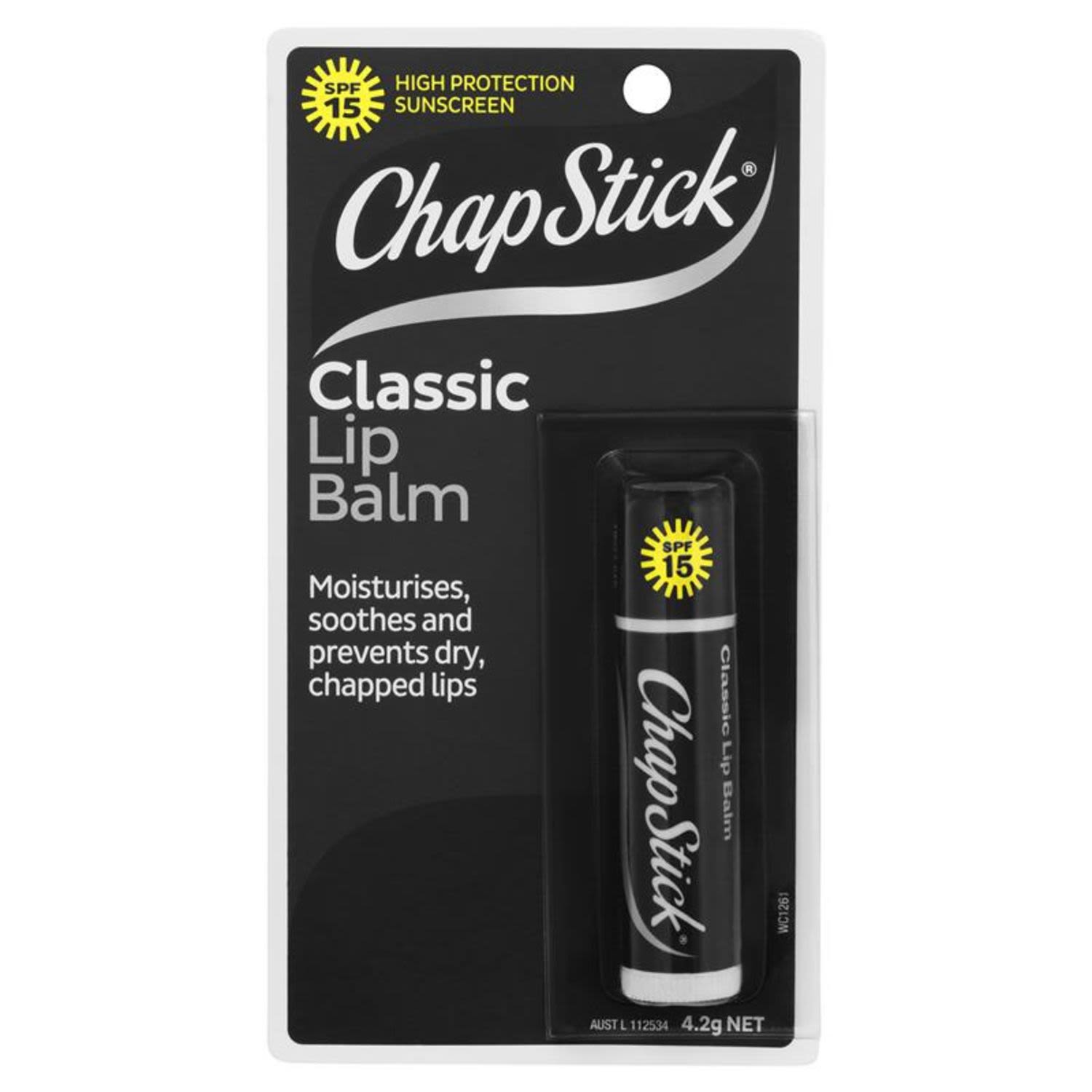 Chapstick Lip Care Classic Lip Balm SPF 15, 4.2 Gram
