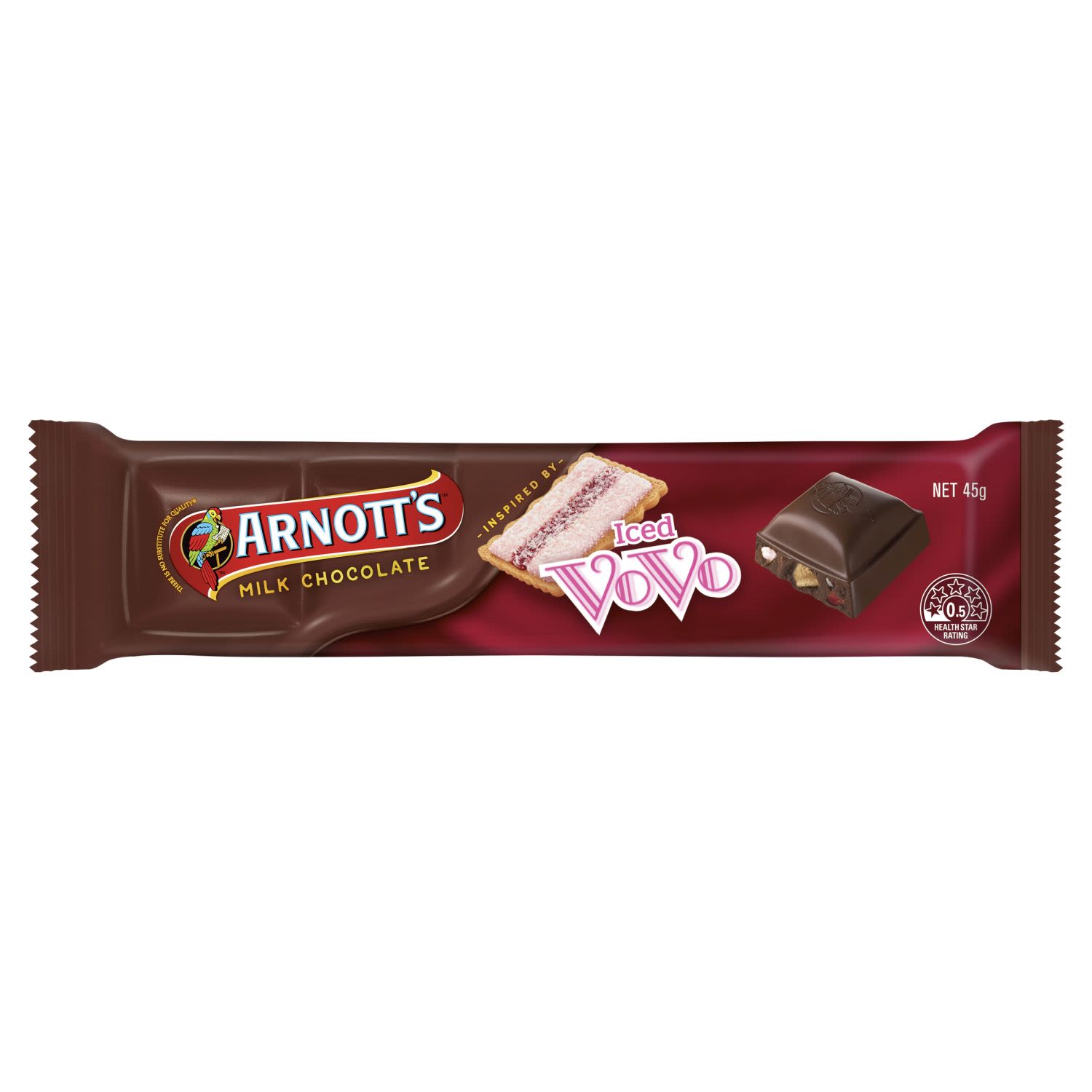 Arnott’s Chocolate Bar Iced VoVo, 45 Gram
