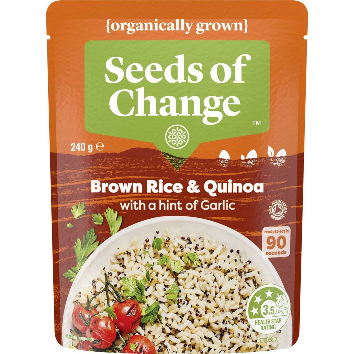 Seeds Of Change Organic Brown Rice & Quinoa With Garlic, 240 Gram