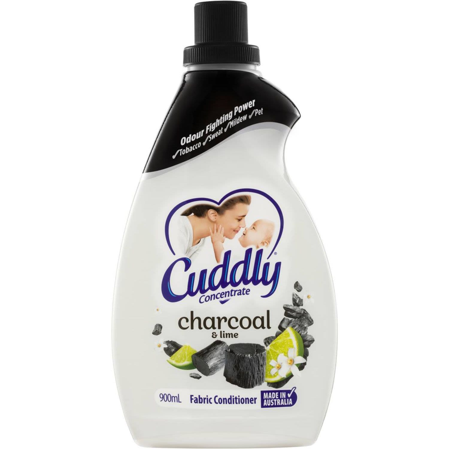 Cuddly Concentrate Fabric Softener Charcoal & Lime, 900 Millilitre