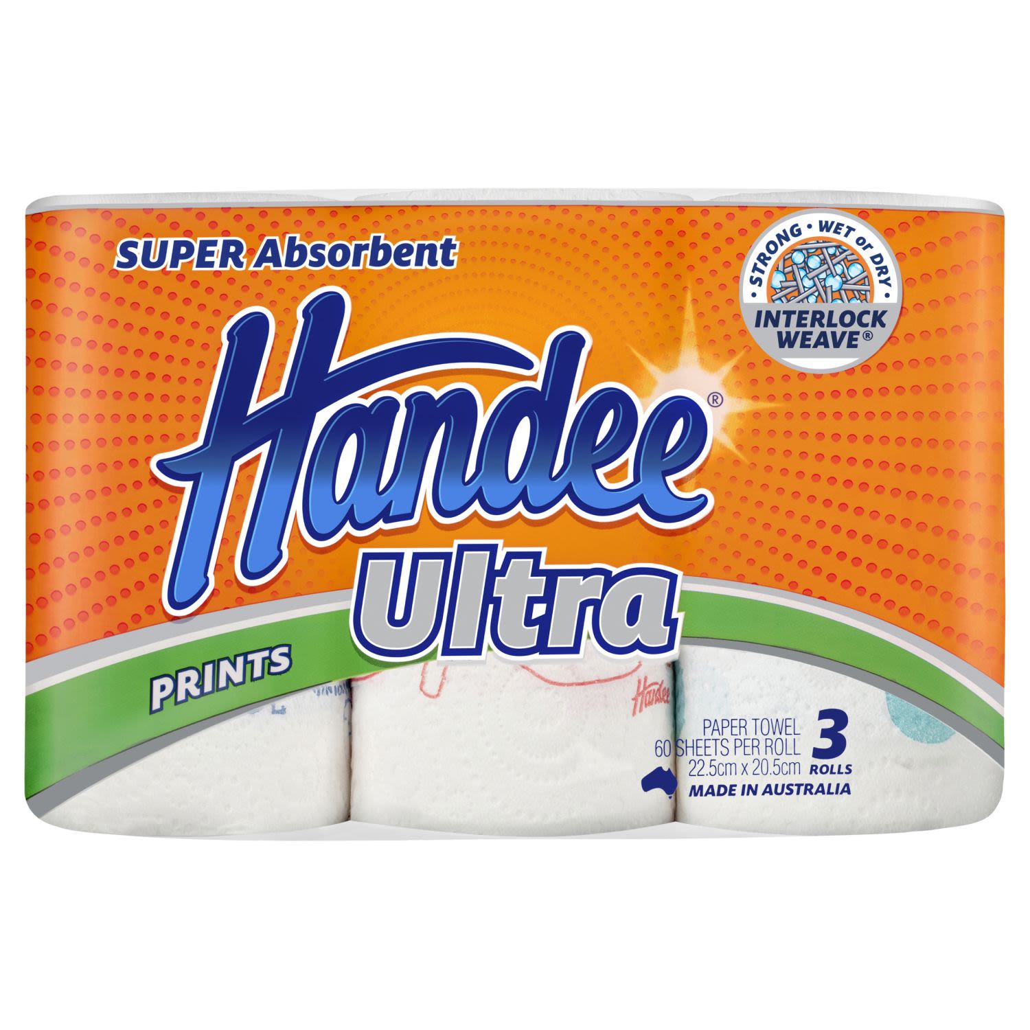 Handee Ultra Prints Paper Towels, 3 Each