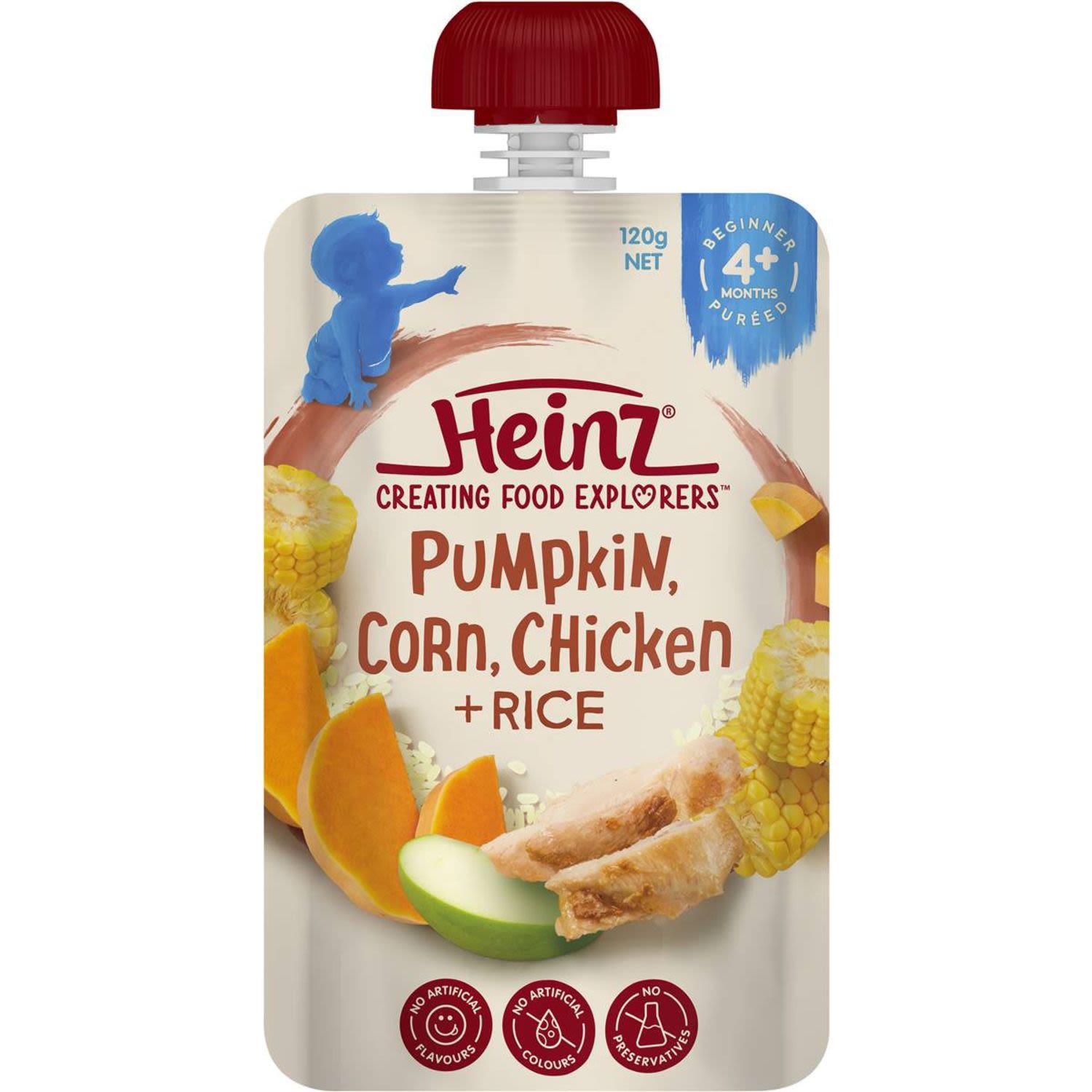 Heinz Pumpkin Sweetcorn Chicken Rice 4 Months, 120 Gram