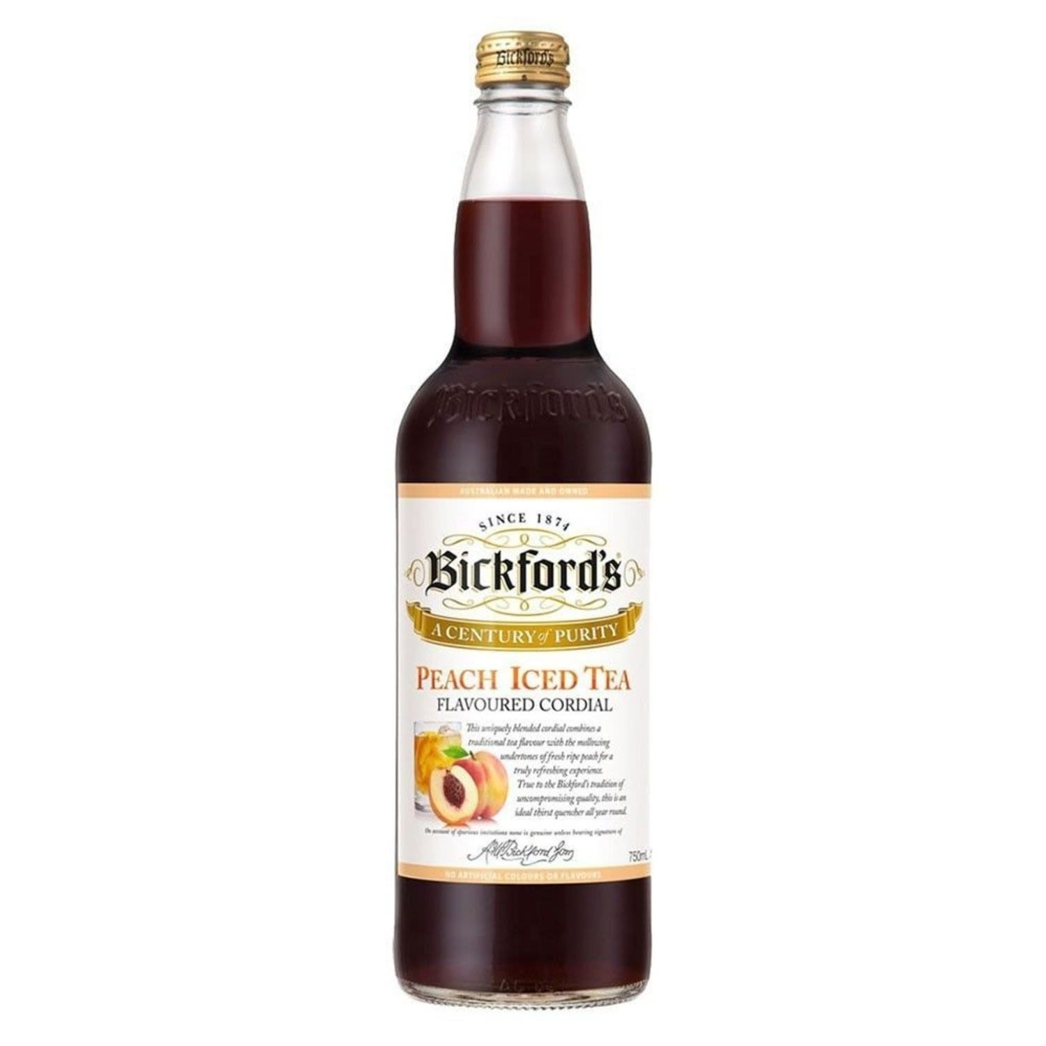 Bickford's Cord Peach Tea, 750 Millilitre
