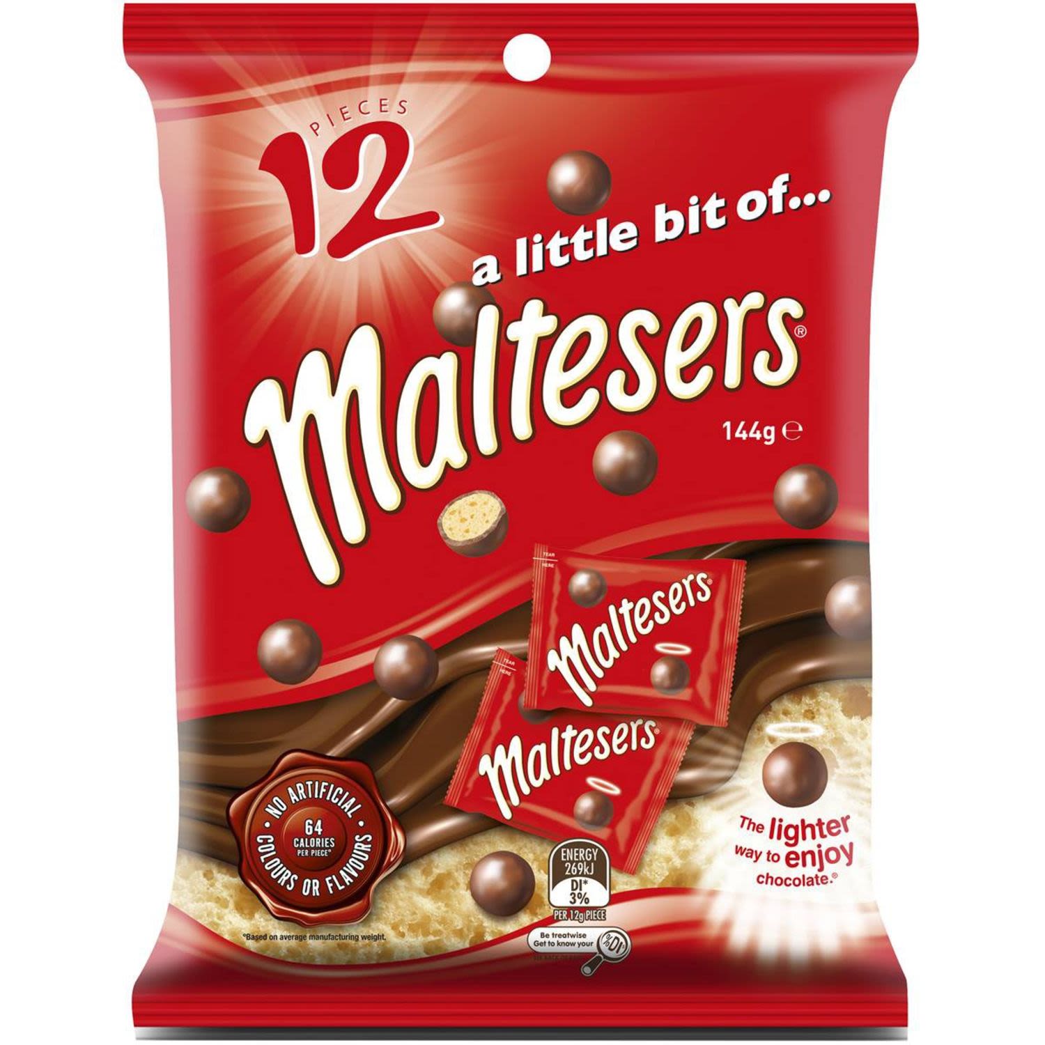 Maltesers Milk Chocolate Medium Party Share Bag, 144 Gram