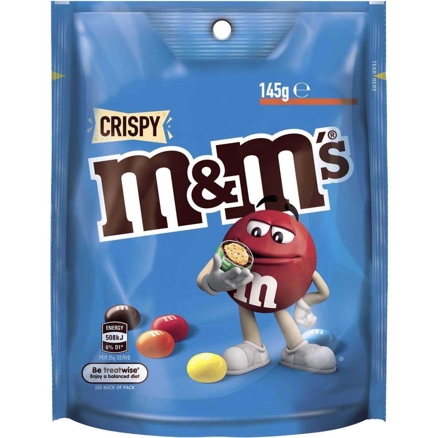 M&M's Crispy Chocolate Medium Bag, 145 Gram