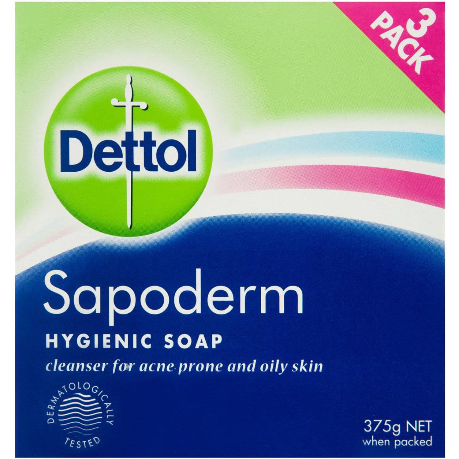Dettol Sapoderm Hygienic Soap For Acne Oily Skin, 375 Gram