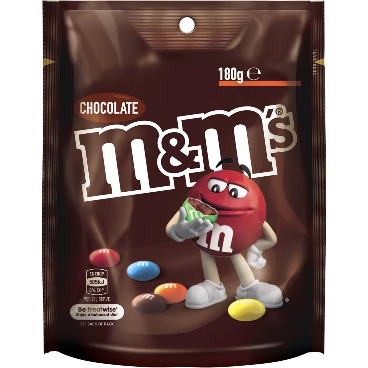 M&M's Milk Chocolate Medium Bag, 180 Gram