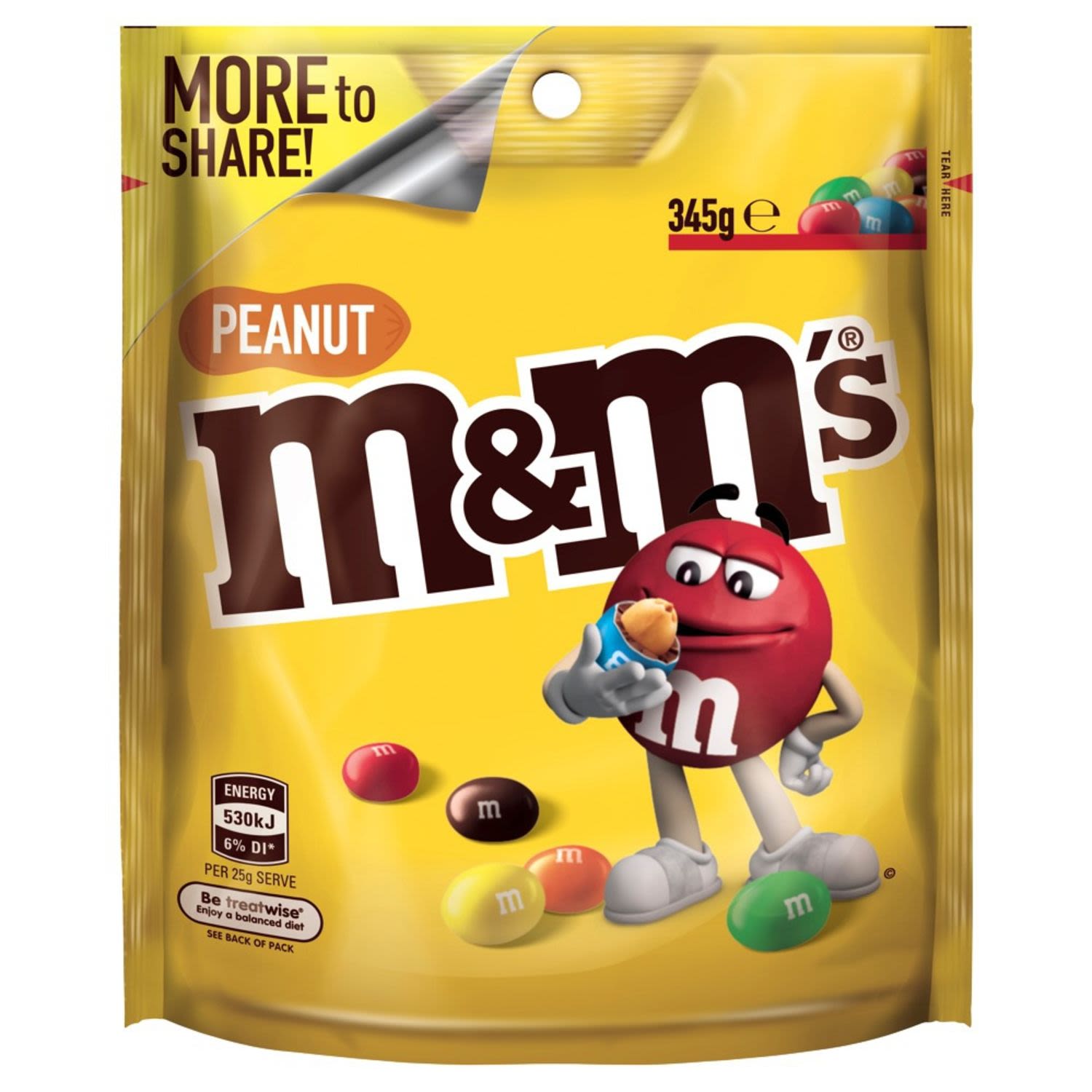 M&M'S Peanut Chocolate Large Bag, 345 Gram