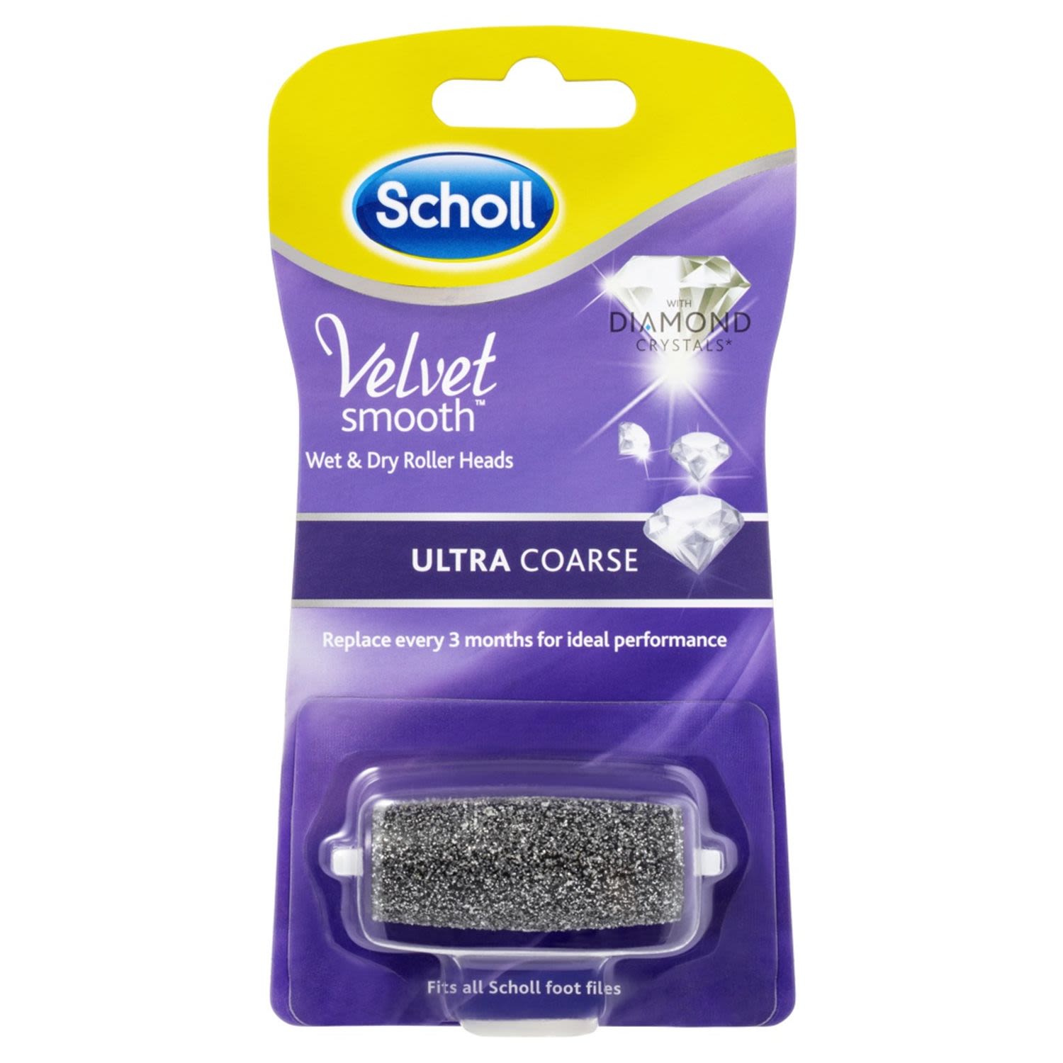 Scholl Velvet Smooth Wet & Dry Roller Heads Ultra Coarse, 1 Each