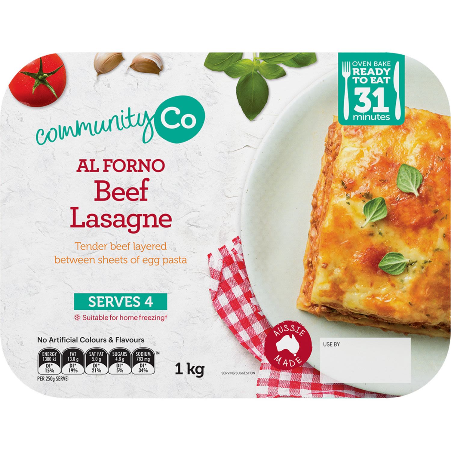 Community Co Al Forno Beef Lasagna, 1 Kilogram
