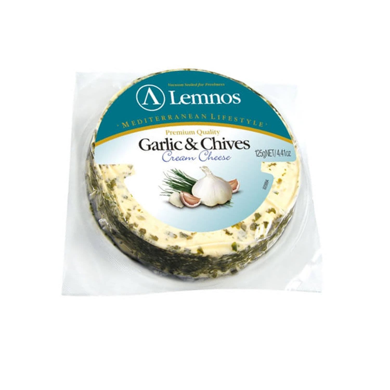 Lemnos Cheese Garlic & Chives, 125 Gram