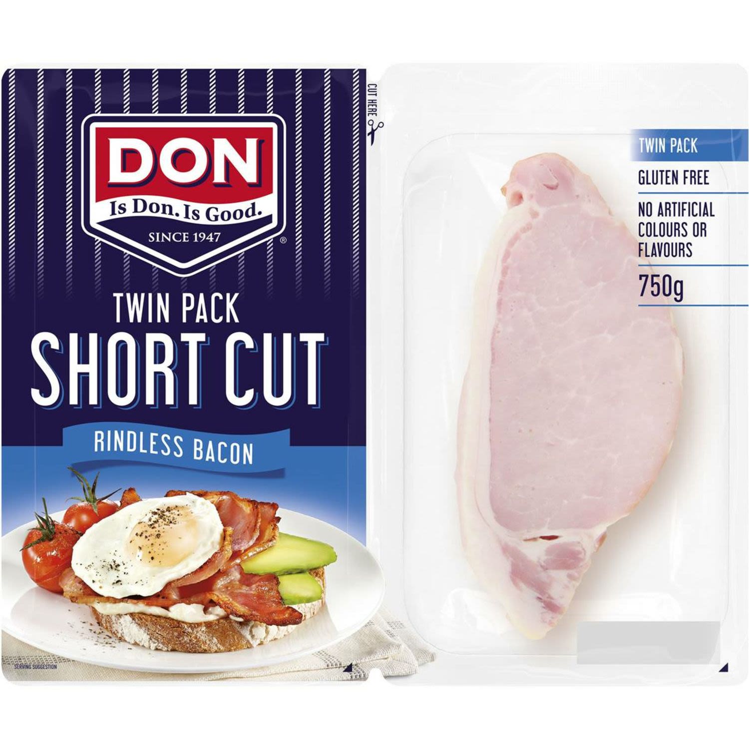 DON Bacon Rindless Twin Short Cut, 750 Gram