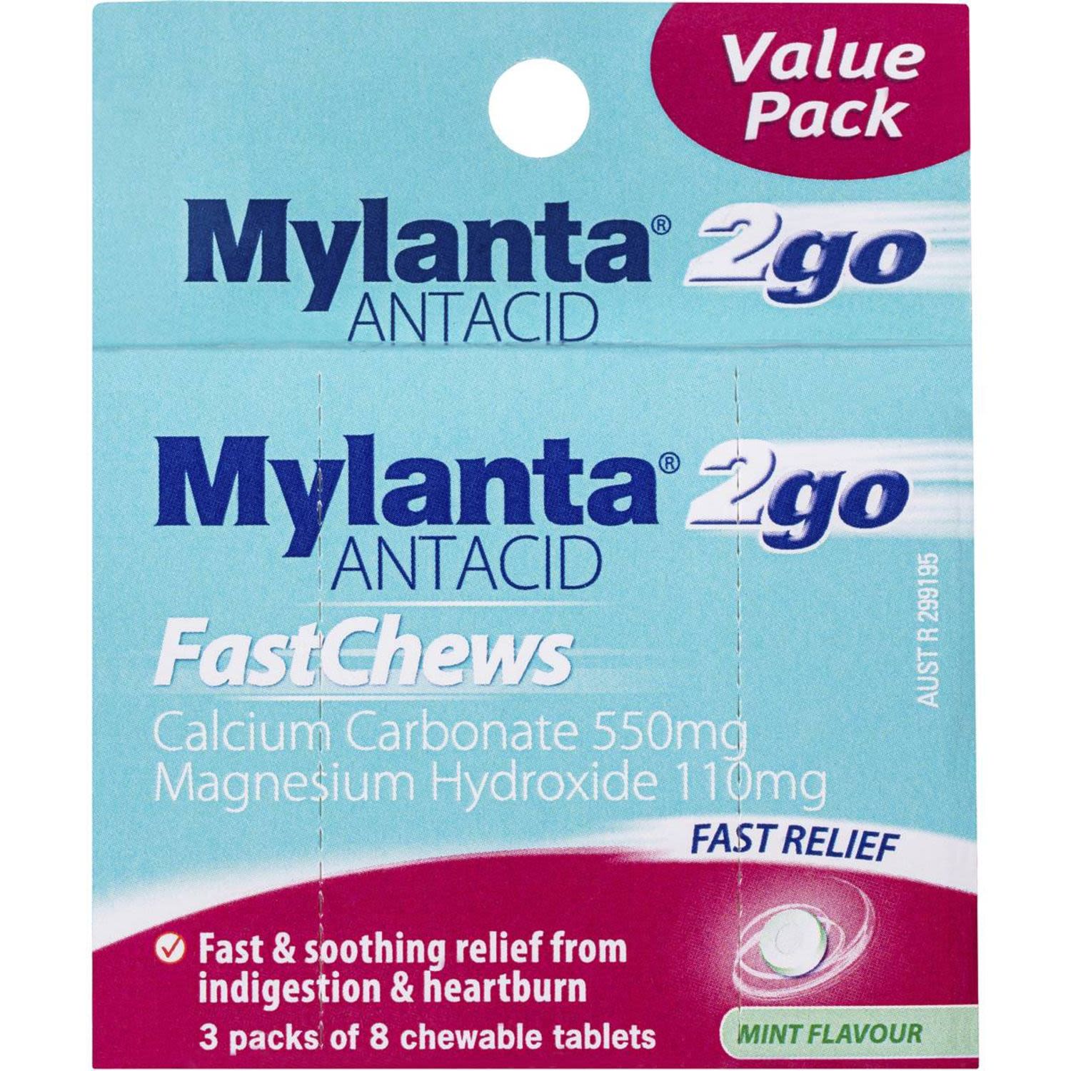 Mylanta Antacid Heartburn Relief Fast Chews, 24 Each