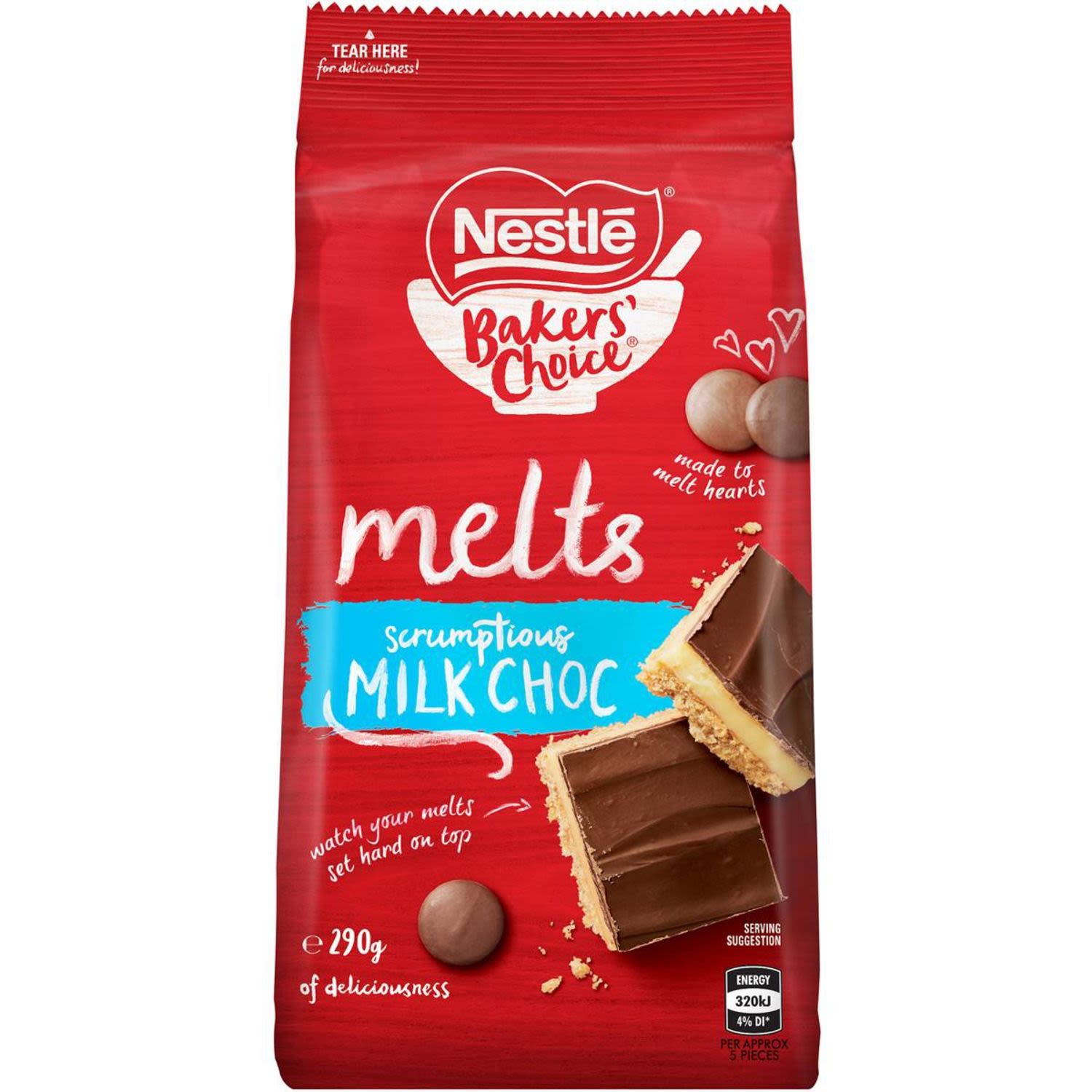 Nestlé Bakers' Choice Milk Choc Melts, 290 Gram