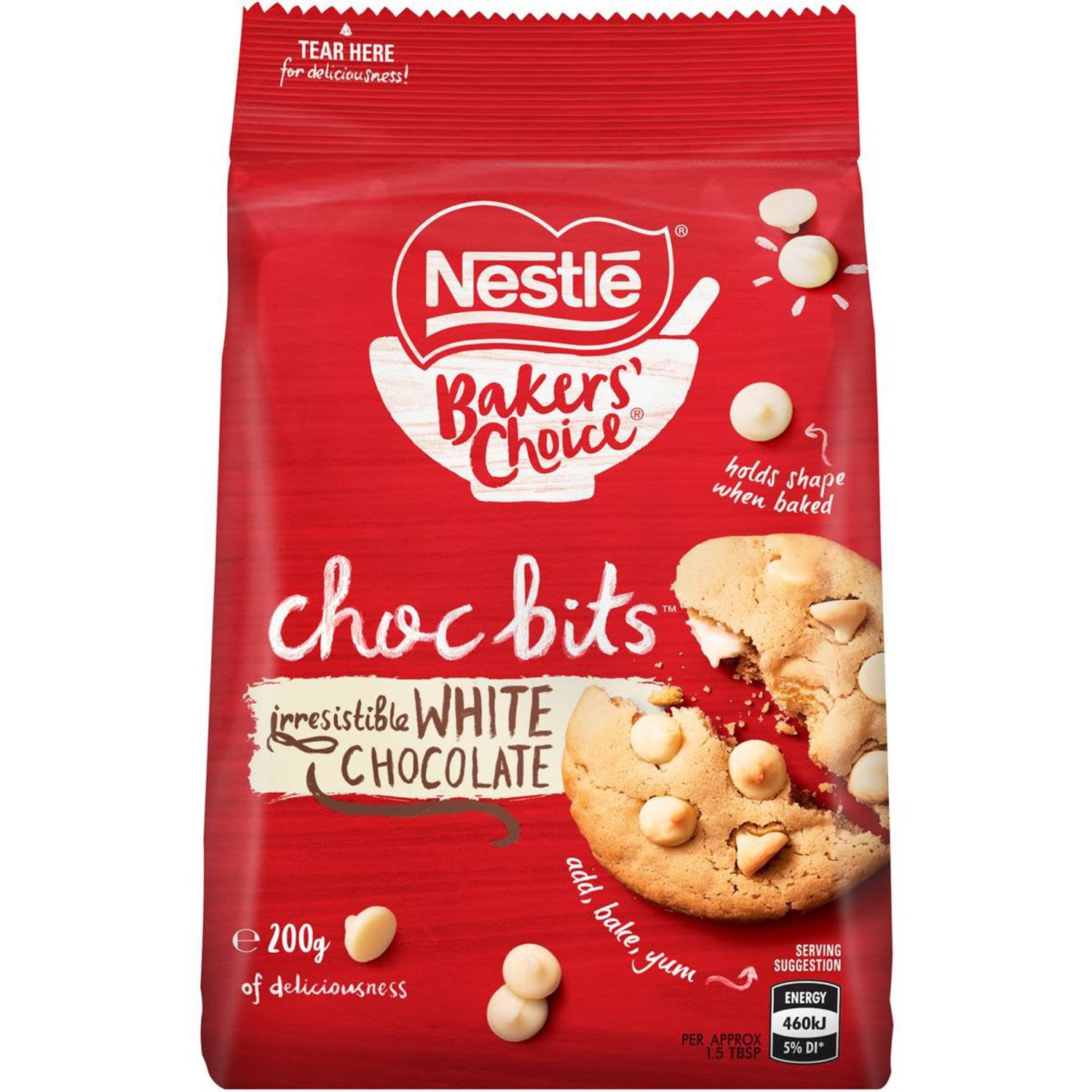 Nestlé Bakers' Choice White Chocolate Bits, 200 Gram