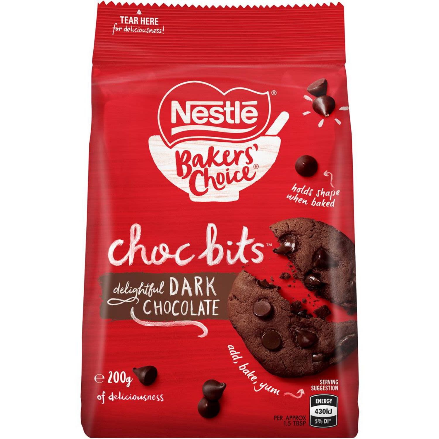Nestlé Bakers' Choice Dark Choc Bits, 200 Gram