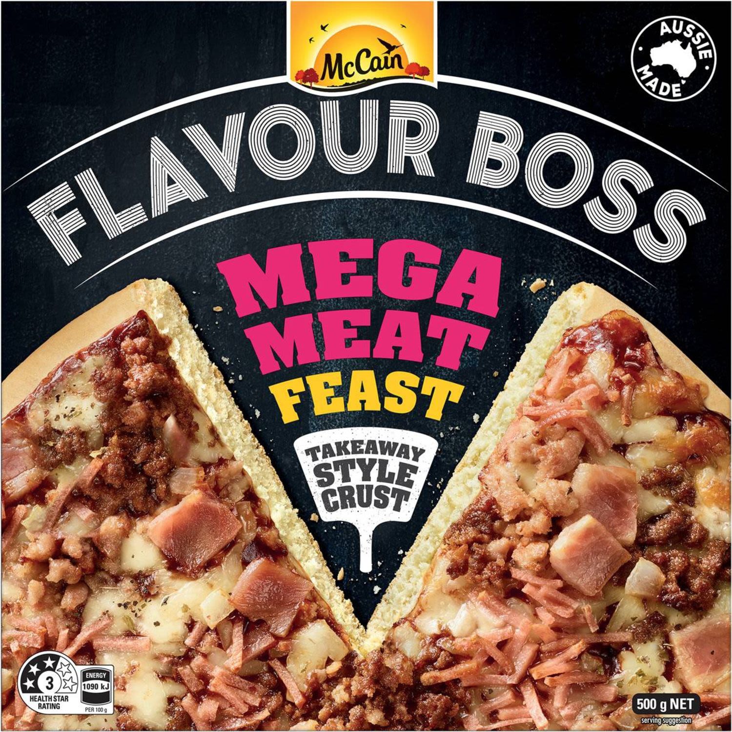 McCain Flavour Boss Pizza Mega Meat, 500 Gram