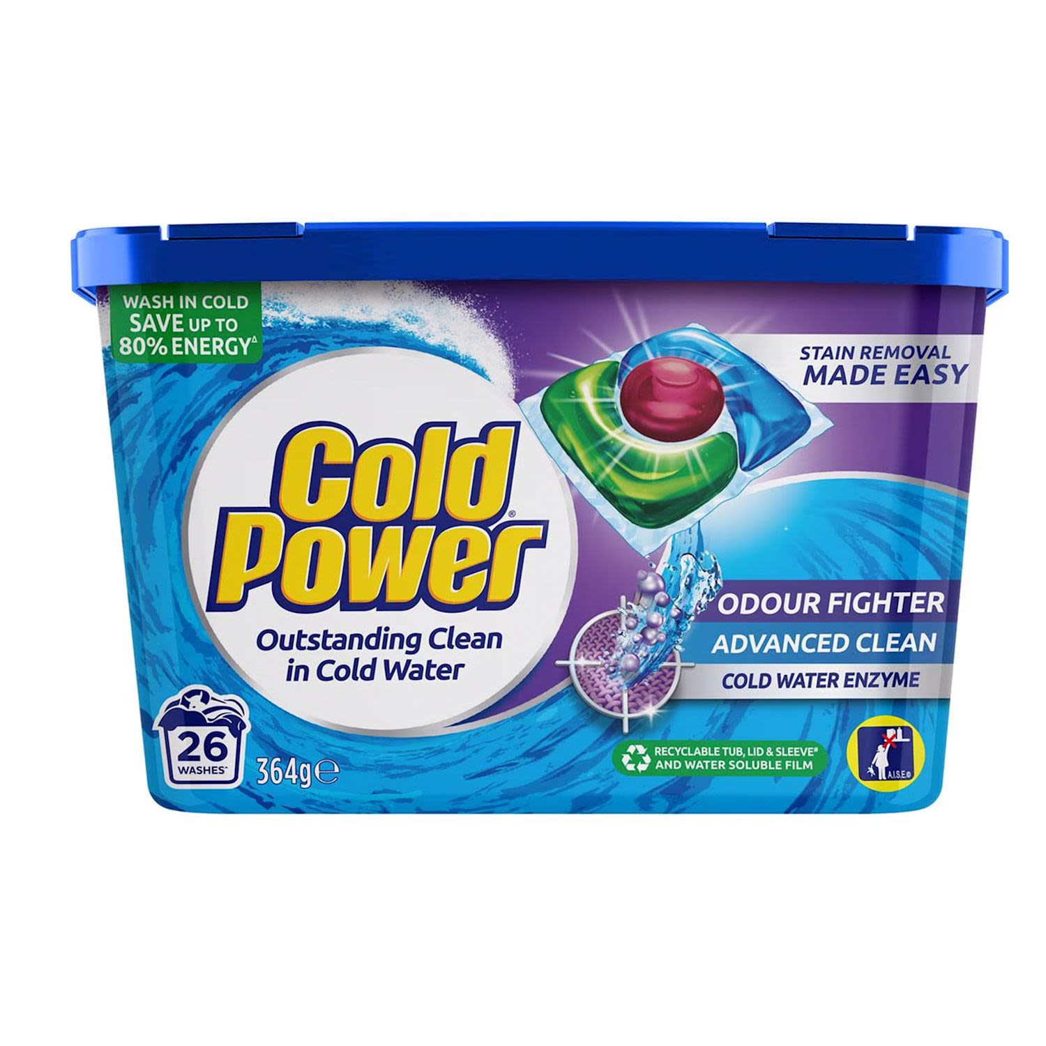 Cold Power Odour Fighter Laundry Triple Capsules