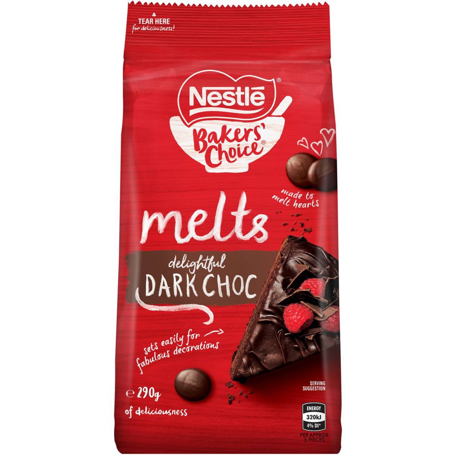 Nestlé Bakers' Choice Dark Chocolate Melts, 290 Gram
