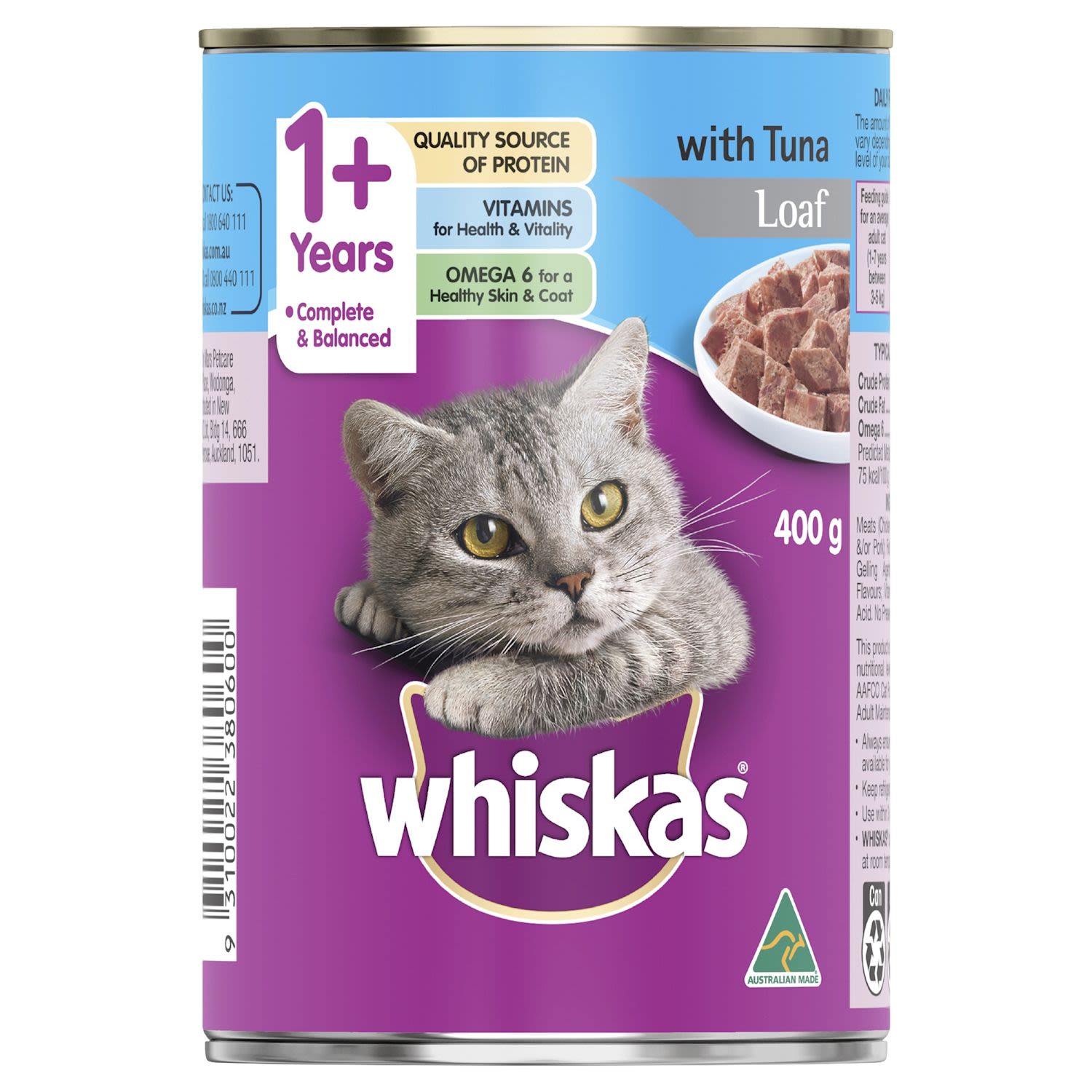 Whiskas 1+ Years Wet Cat Food Tuna Can