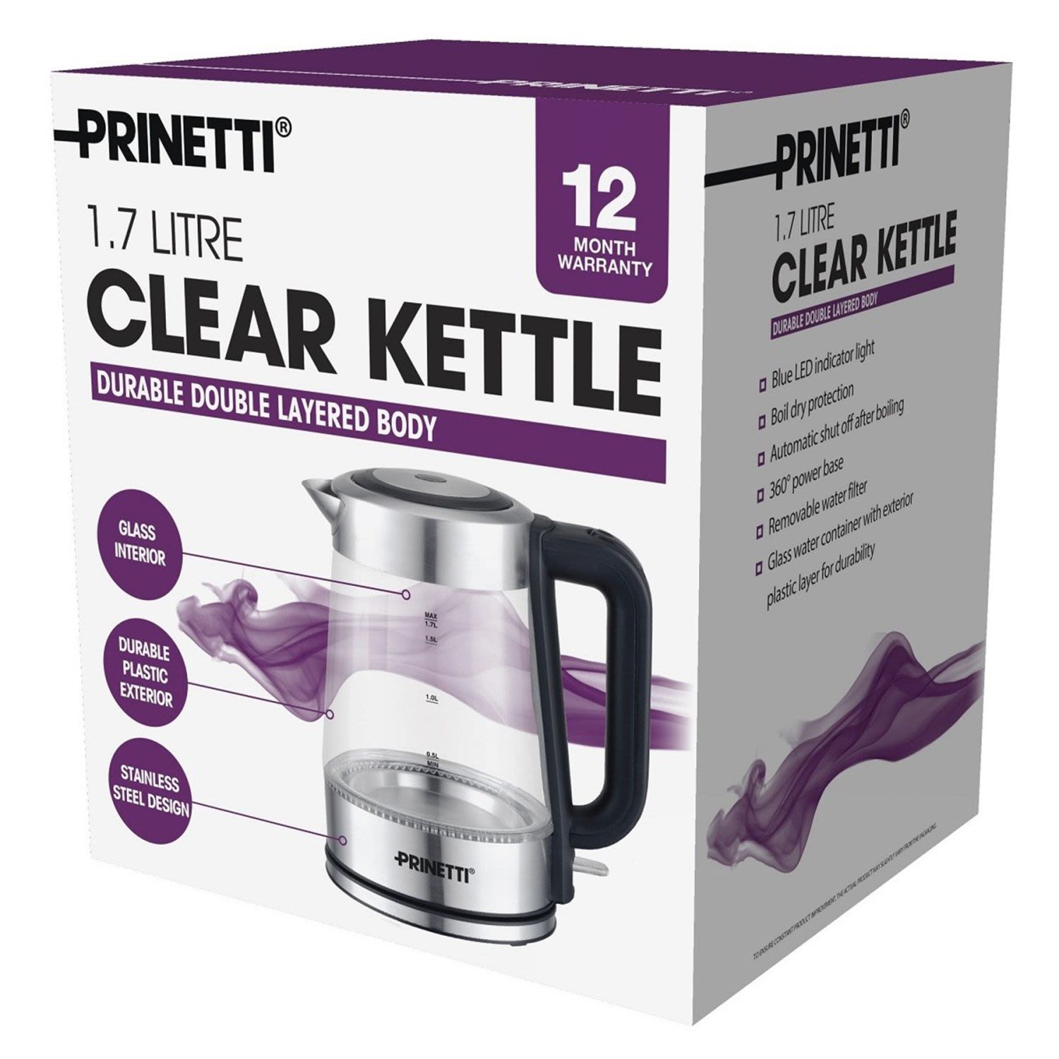Prinetti Clear Kettle 1.7L, 1 Each