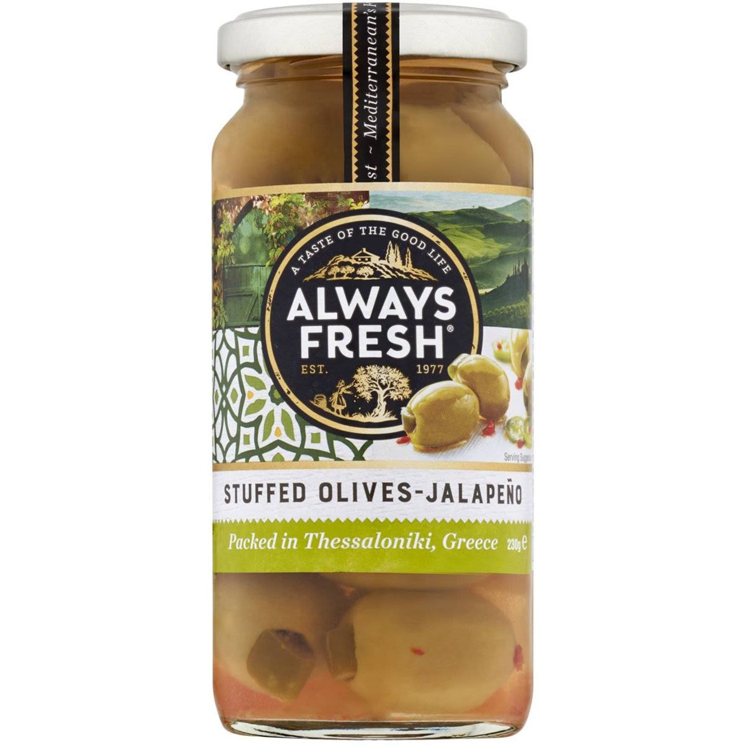 Always Fresh Jalapeno Olives , 230 Gram