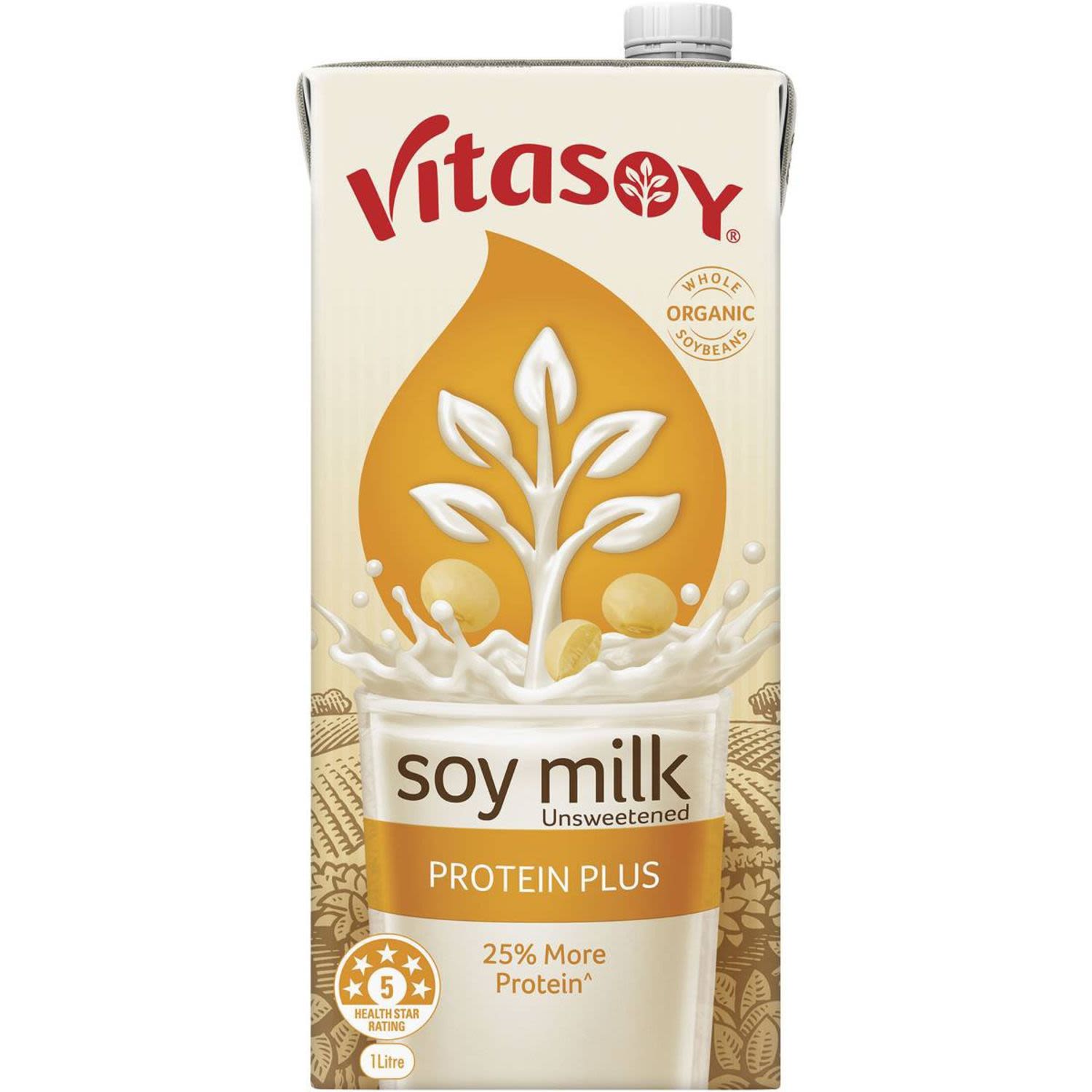 Vitasoy Unsweetened Protein Plus Soy Milk, 1 Litre