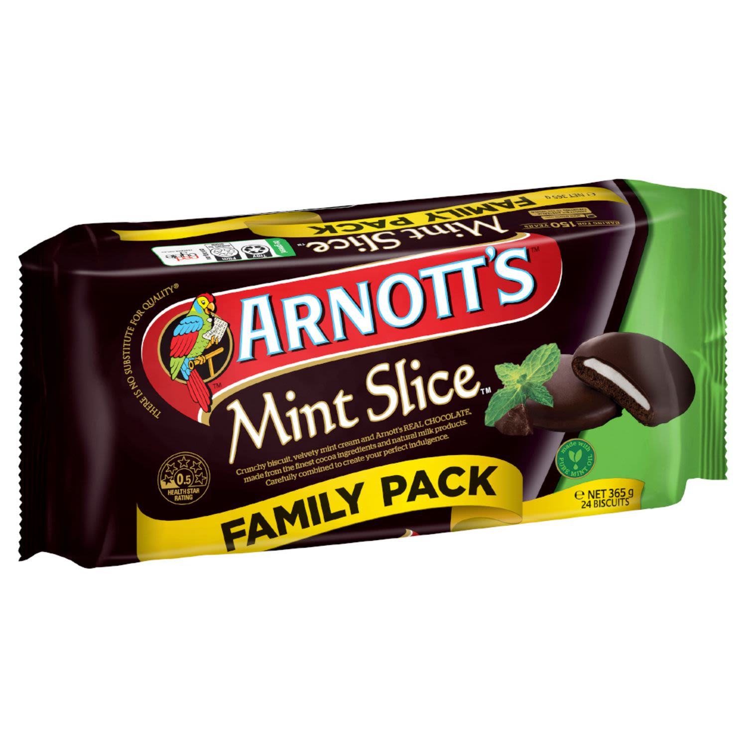 Arnott's Chocolate Mint Slice Value Pack, 365 Gram