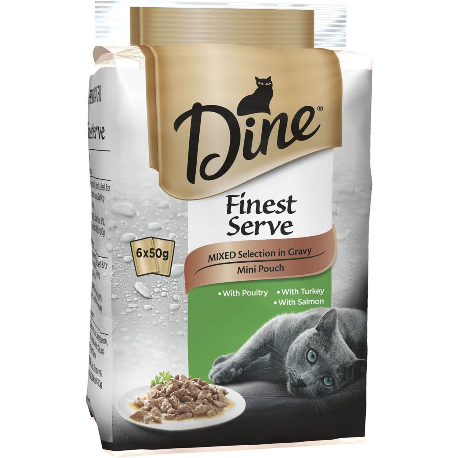 Dine Finest Serve Mixed Selection In Gravy Mini Pouch, 6 Each