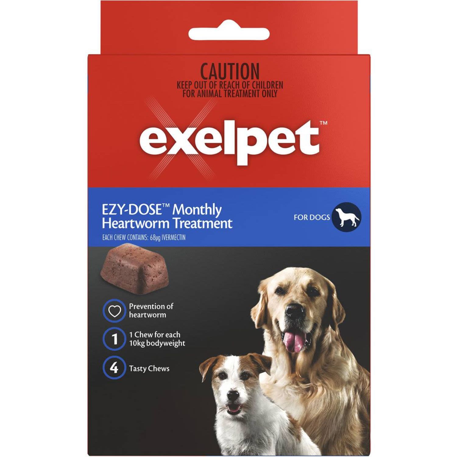 Exelpet Ezy-dose Monthly Heartworm Treatment For Dogs, 4 Each