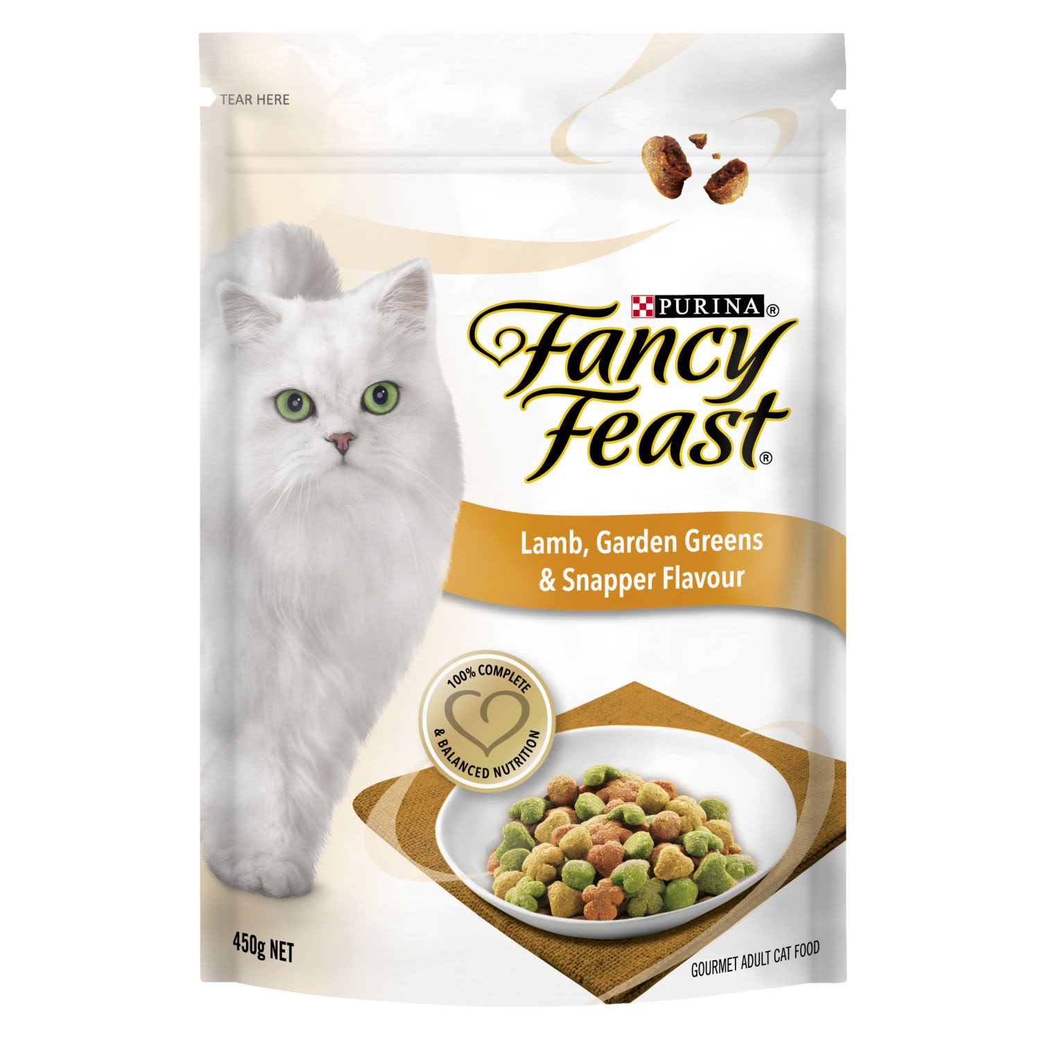 Fancy Feast Adult Lamb Garden Greens & Snapper Flavour Dry Cat Food, 450 Gram