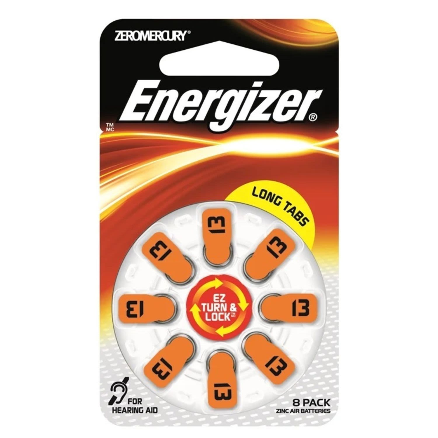 Energizer Battery Hearing Aid AZ13, 8 Each