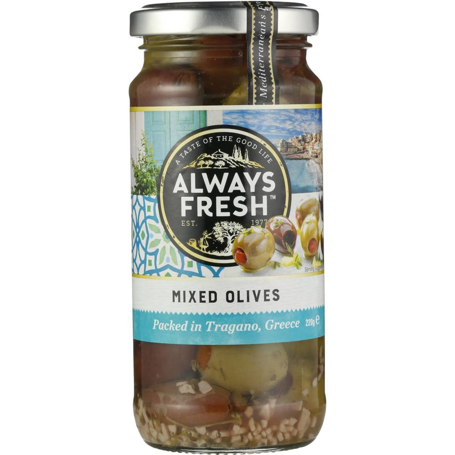 Always Fresh Olives Kalamata Mixed, 220 Gram