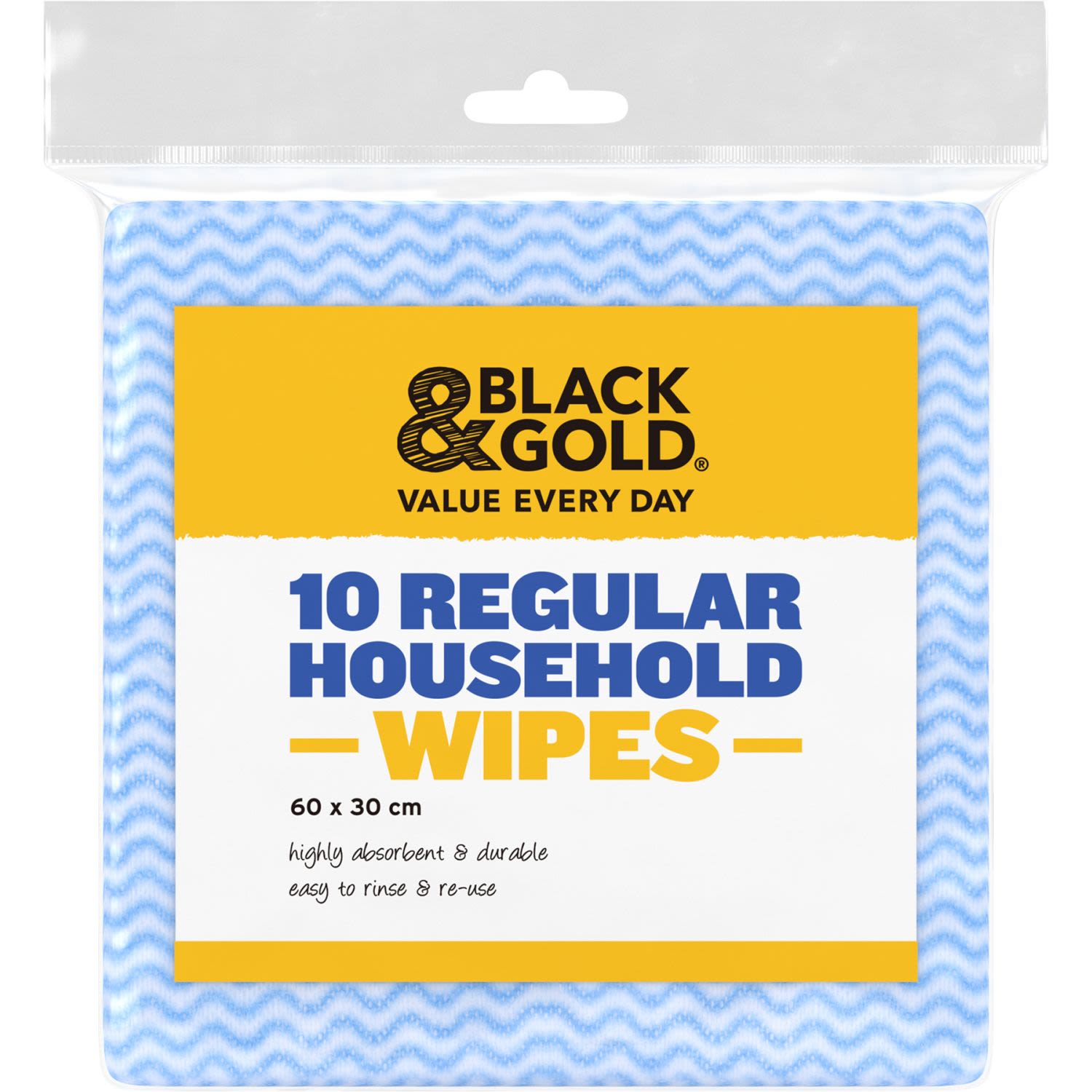 Black & Gold Regular Household Wipes, 10 Each