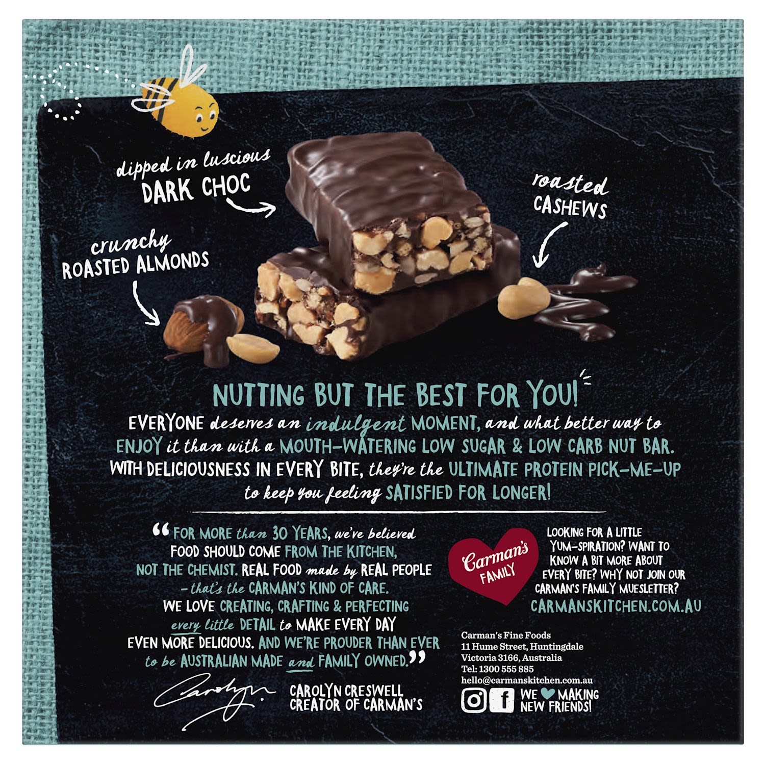 carmans low sugar low carb bars