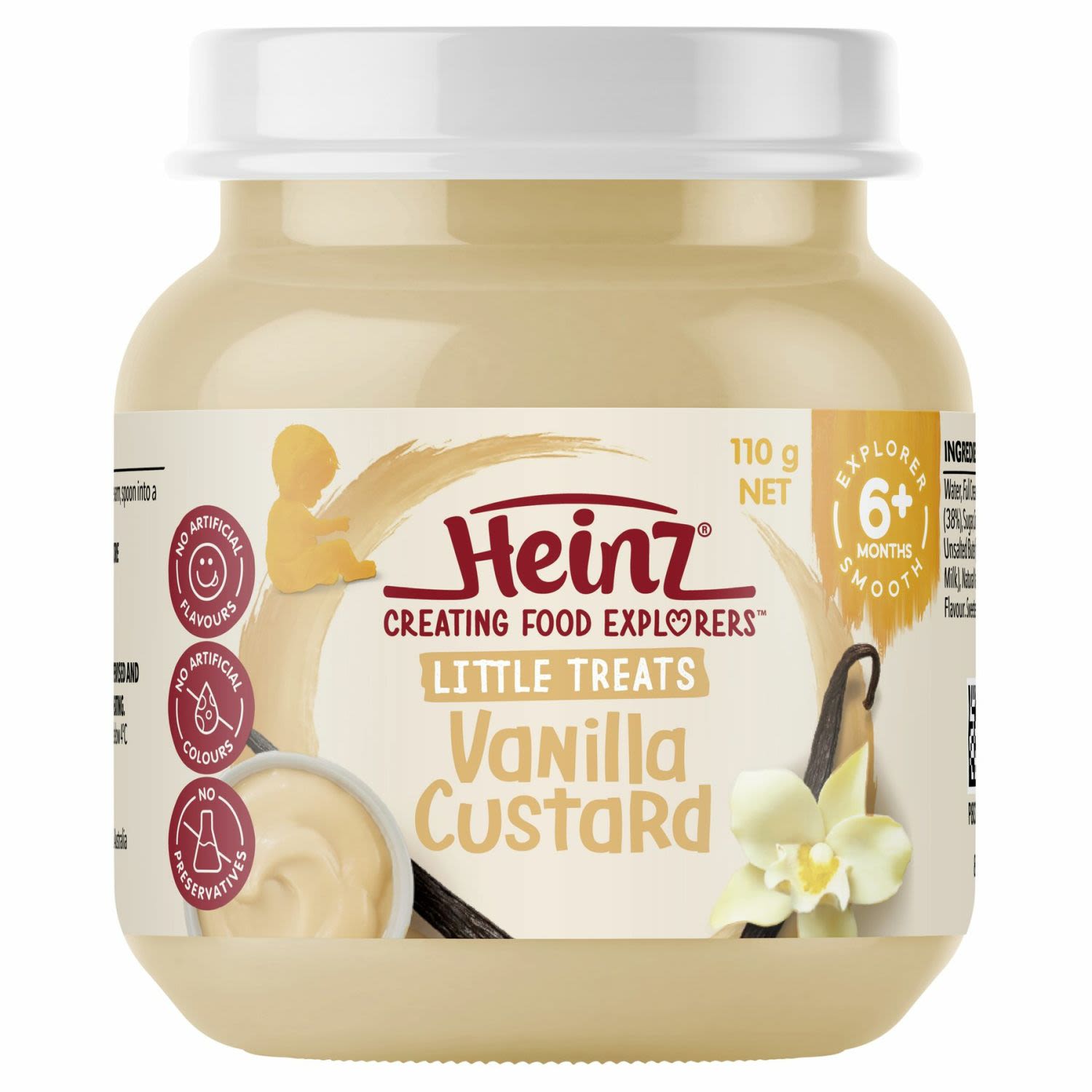 Heinz Little Treats Vanilla Custard Baby Food Jar 6+ months, 110 Gram