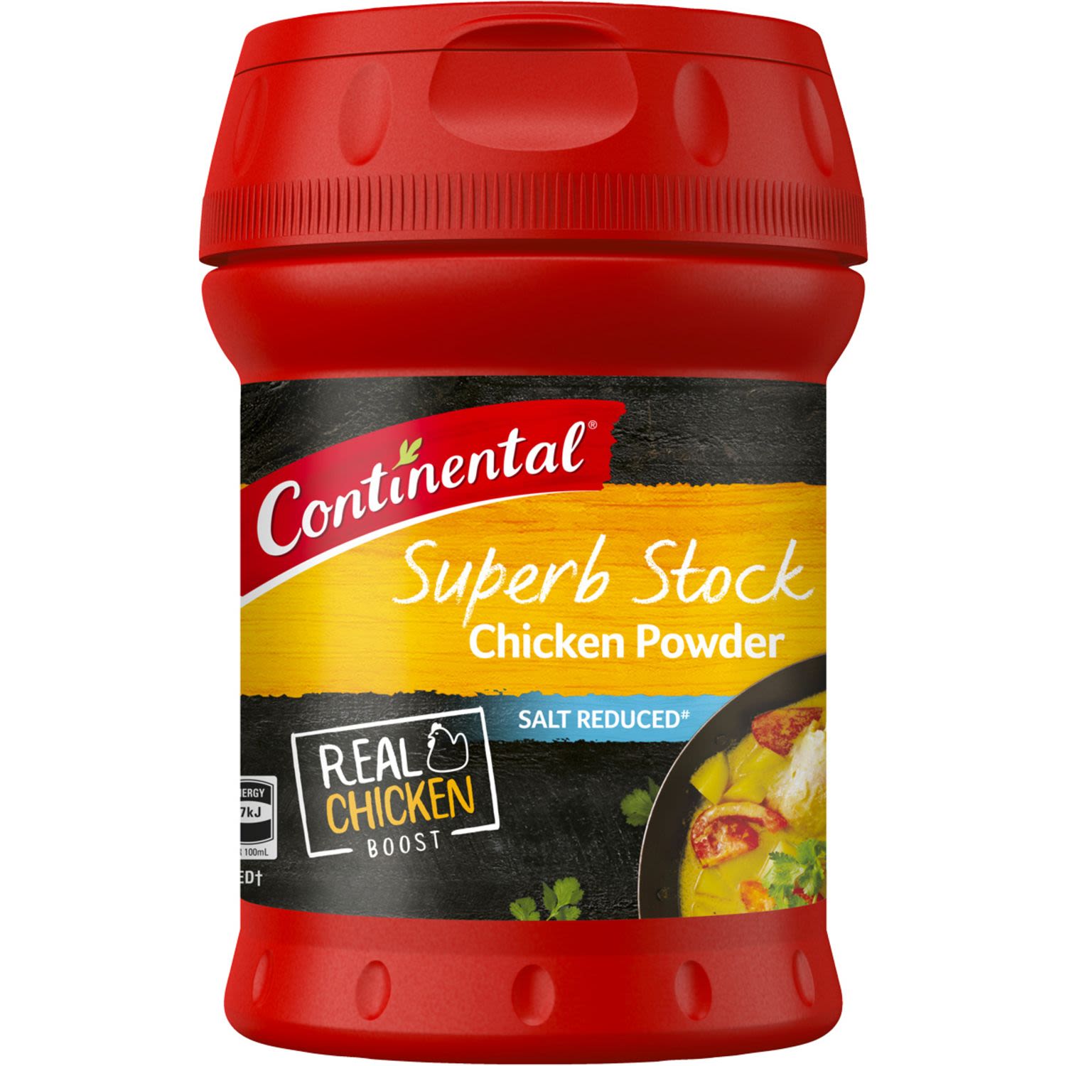 Continental Chicken Stock Powder Salt Reduced, 120 Gram